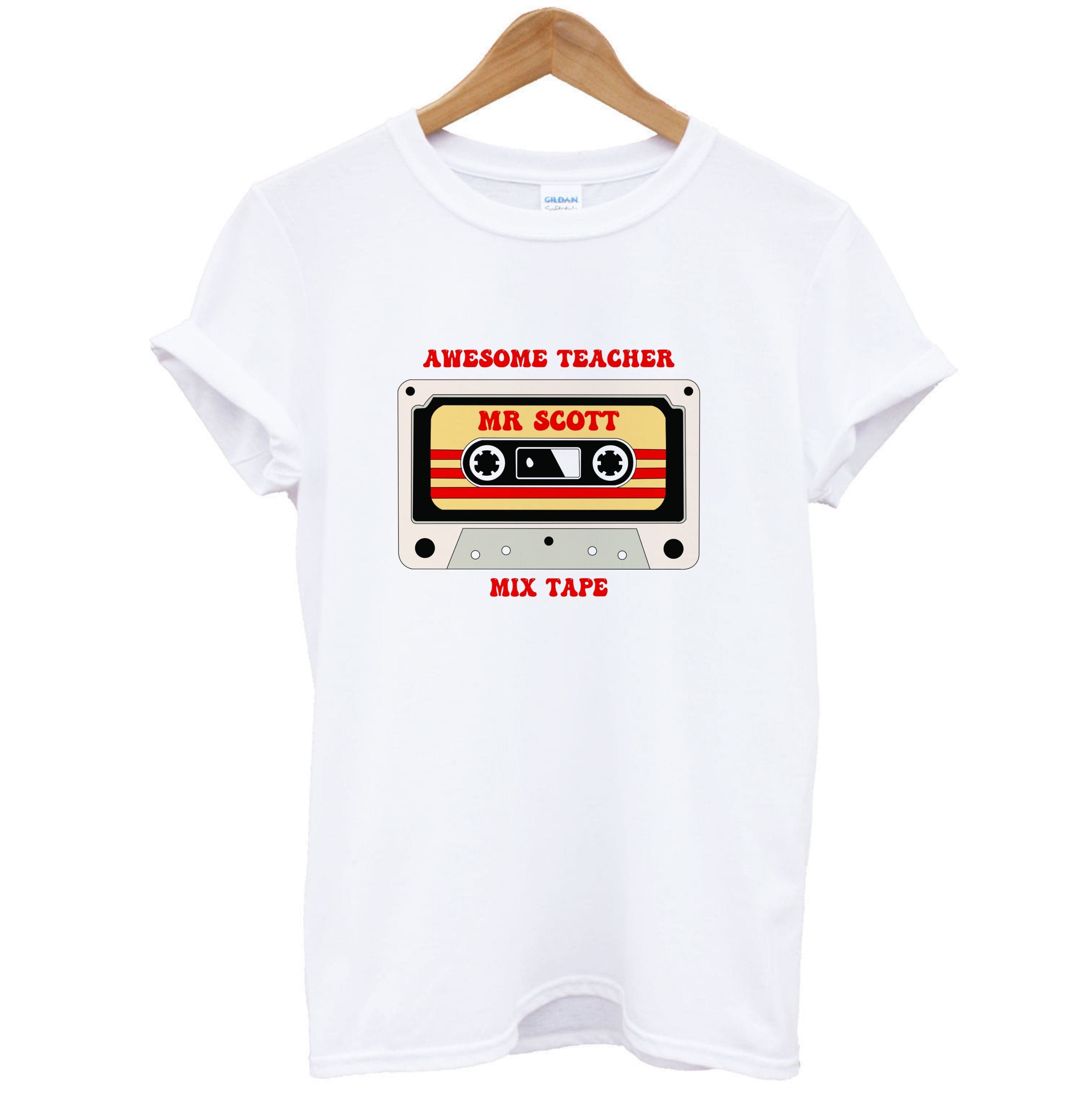 Awesome Teacher Mix Tape - Personalised Teachers Gift T-Shirt