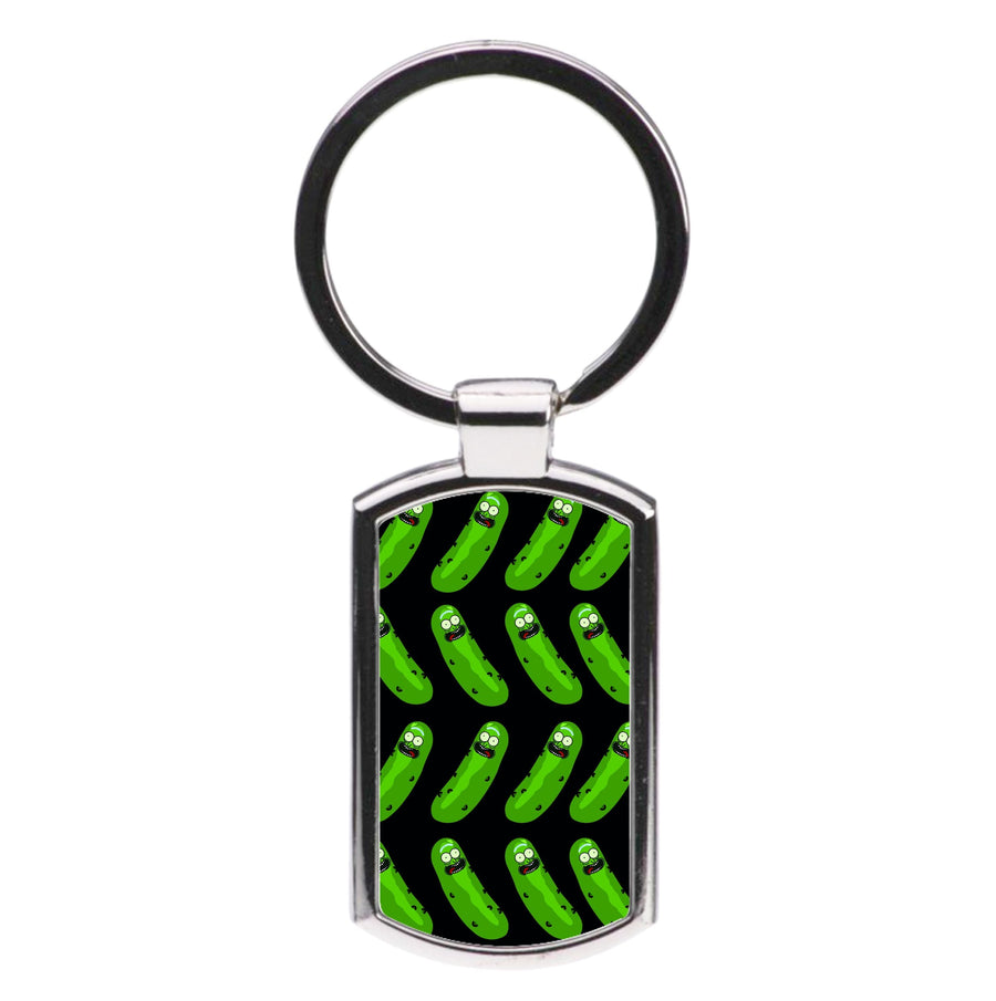 Pickle Rick Pattern - Rick And Morty Luxury Keyring