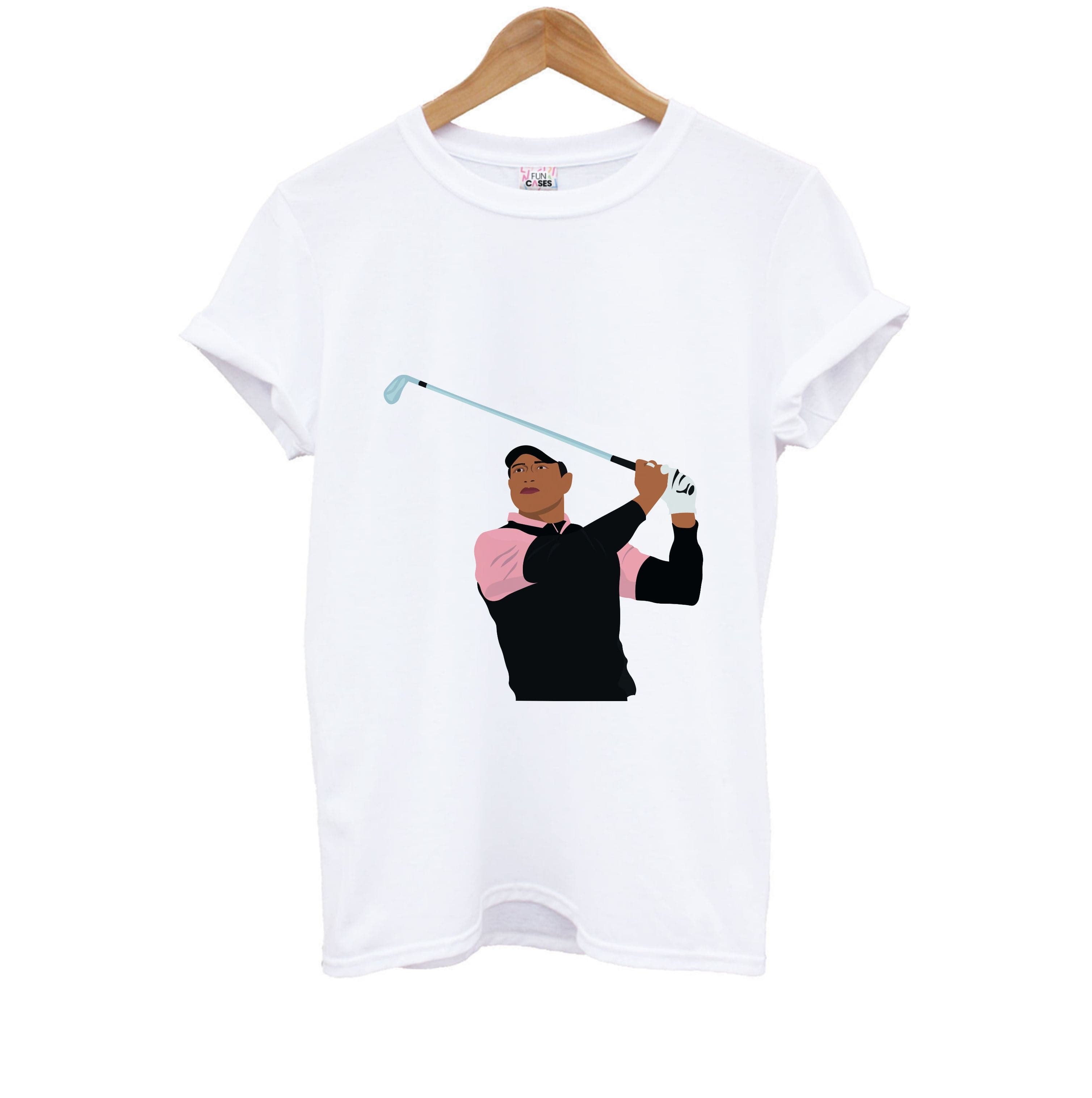 Tiger hitting a iron - Golf Kids T-Shirt