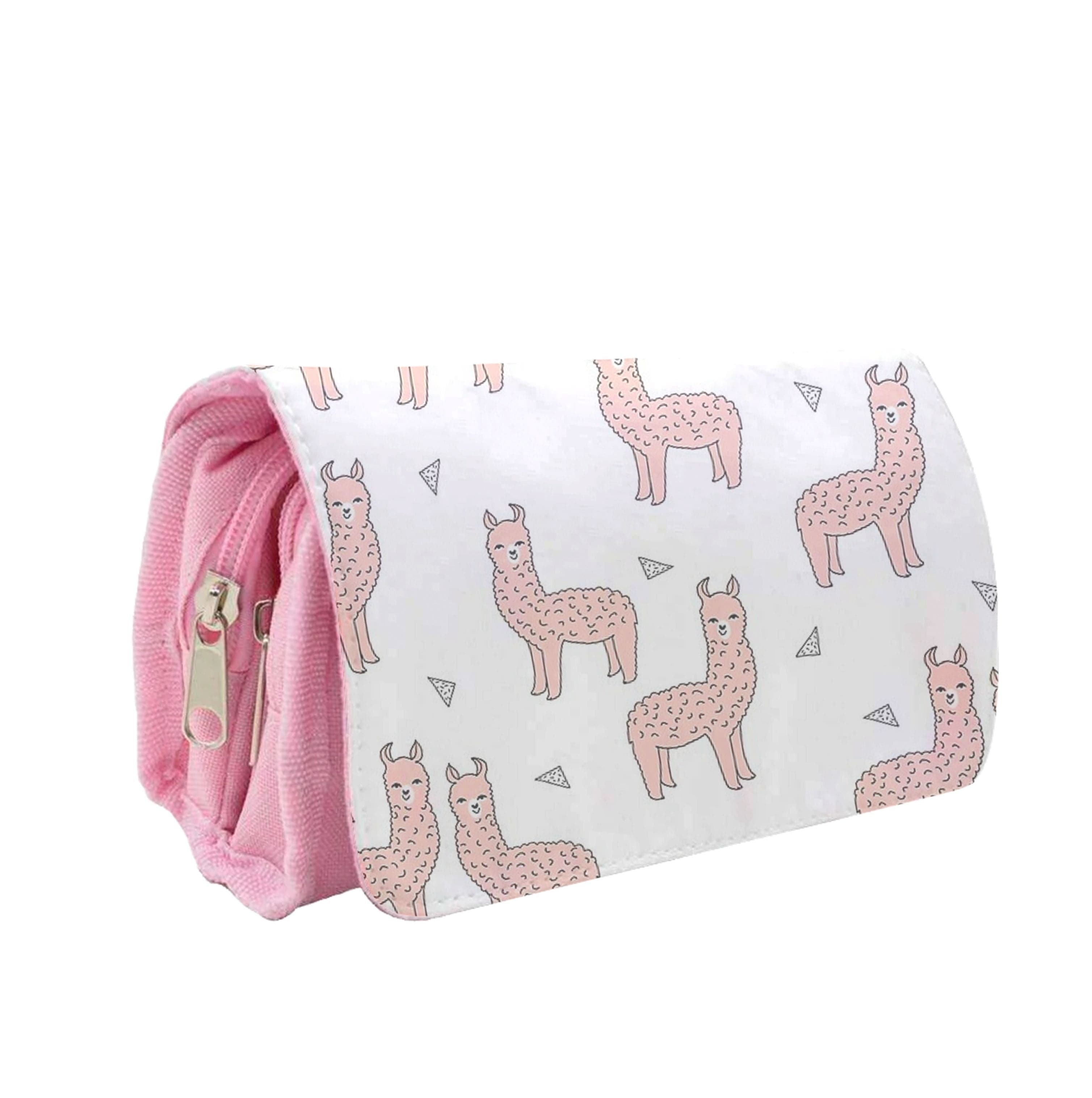 Pale Pink Alpaca Pattern Pencil Case