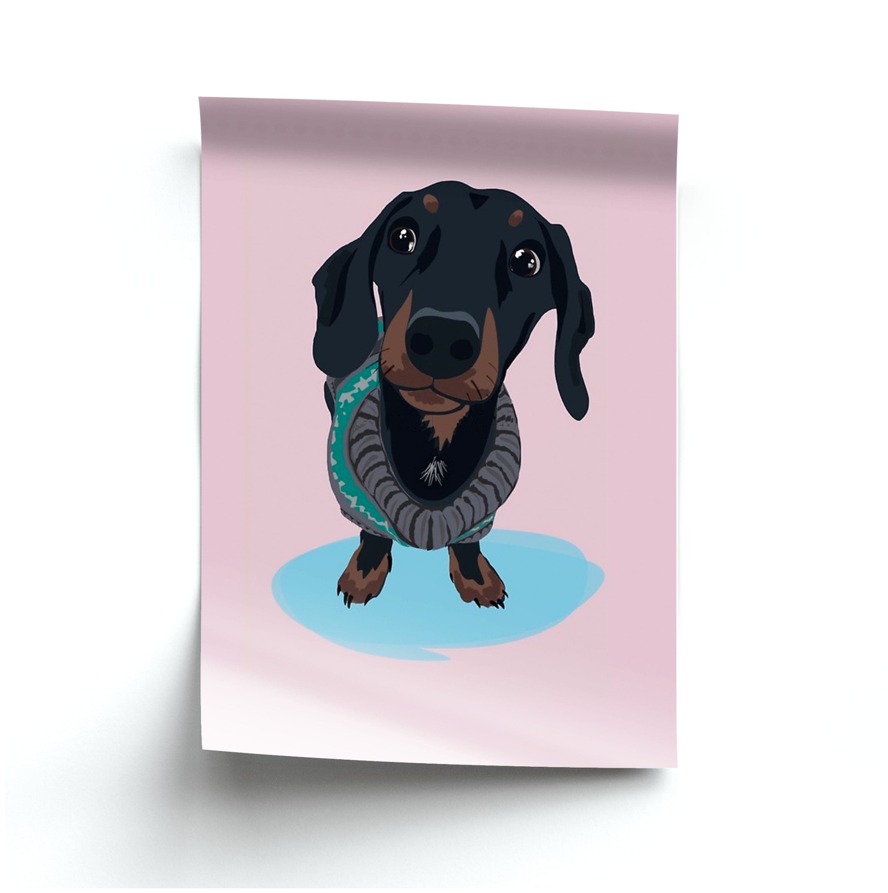 Cartoon Dachshund Poster