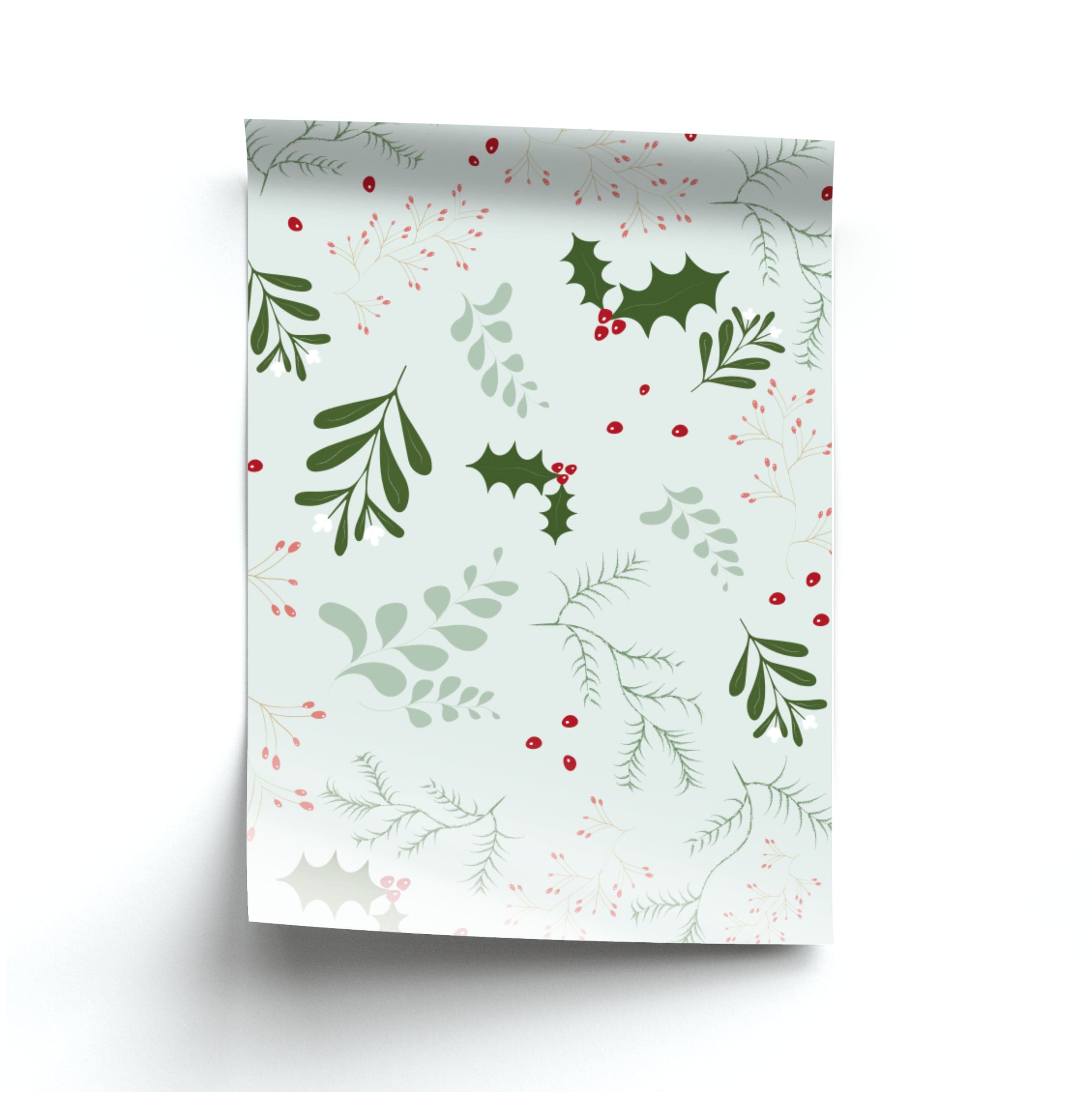 Christmas Floral Pattern Poster