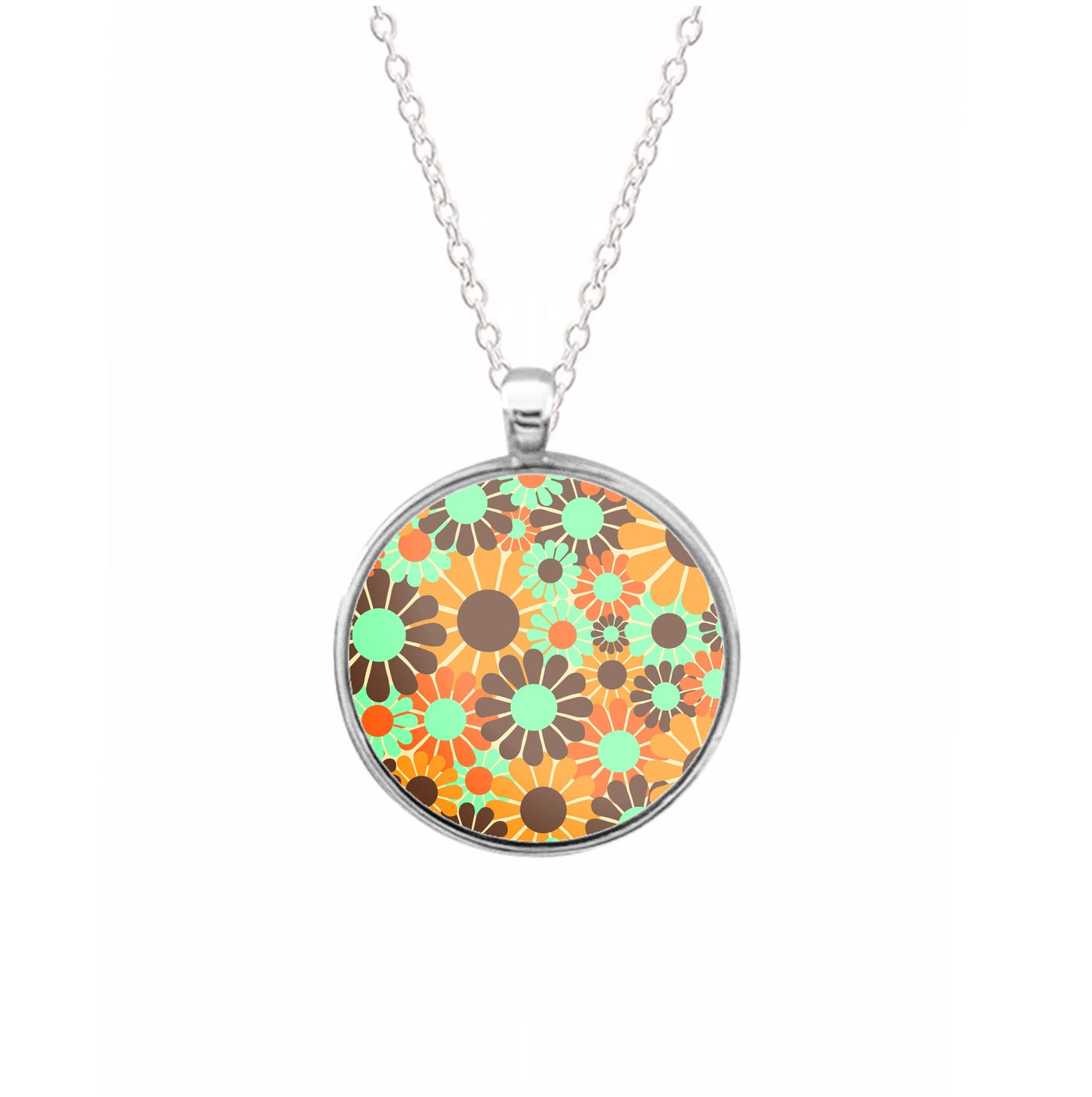 Flower Collage  Necklace