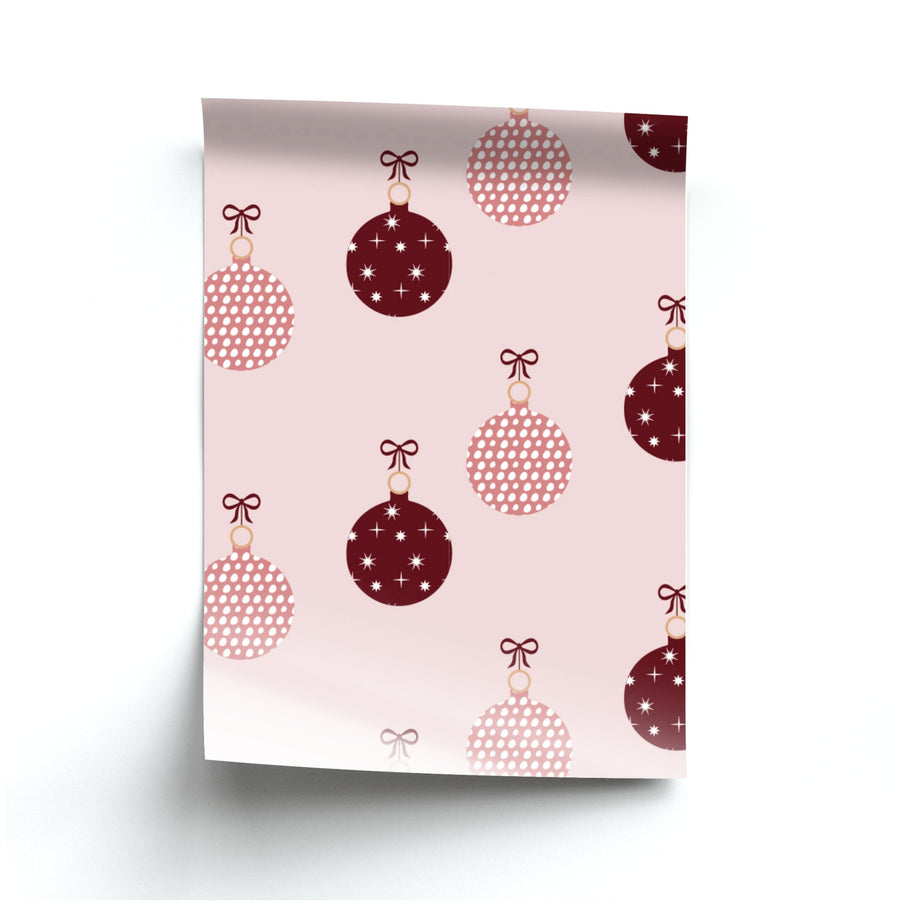 Christmas Bauble Pattern Poster