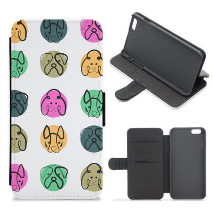 Multi colour dog bones - Dog Patterns Flip / Wallet Phone Case