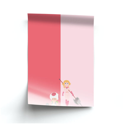 Toad And Peach Poster