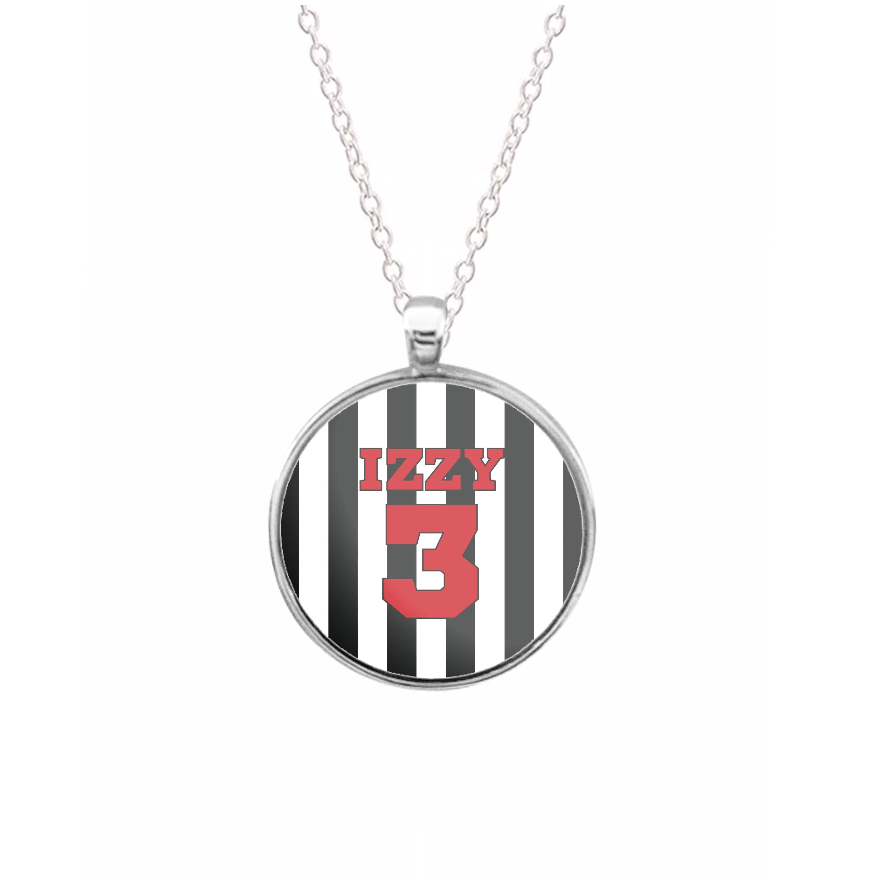 Black And White Stripes - Personalised Football Necklace