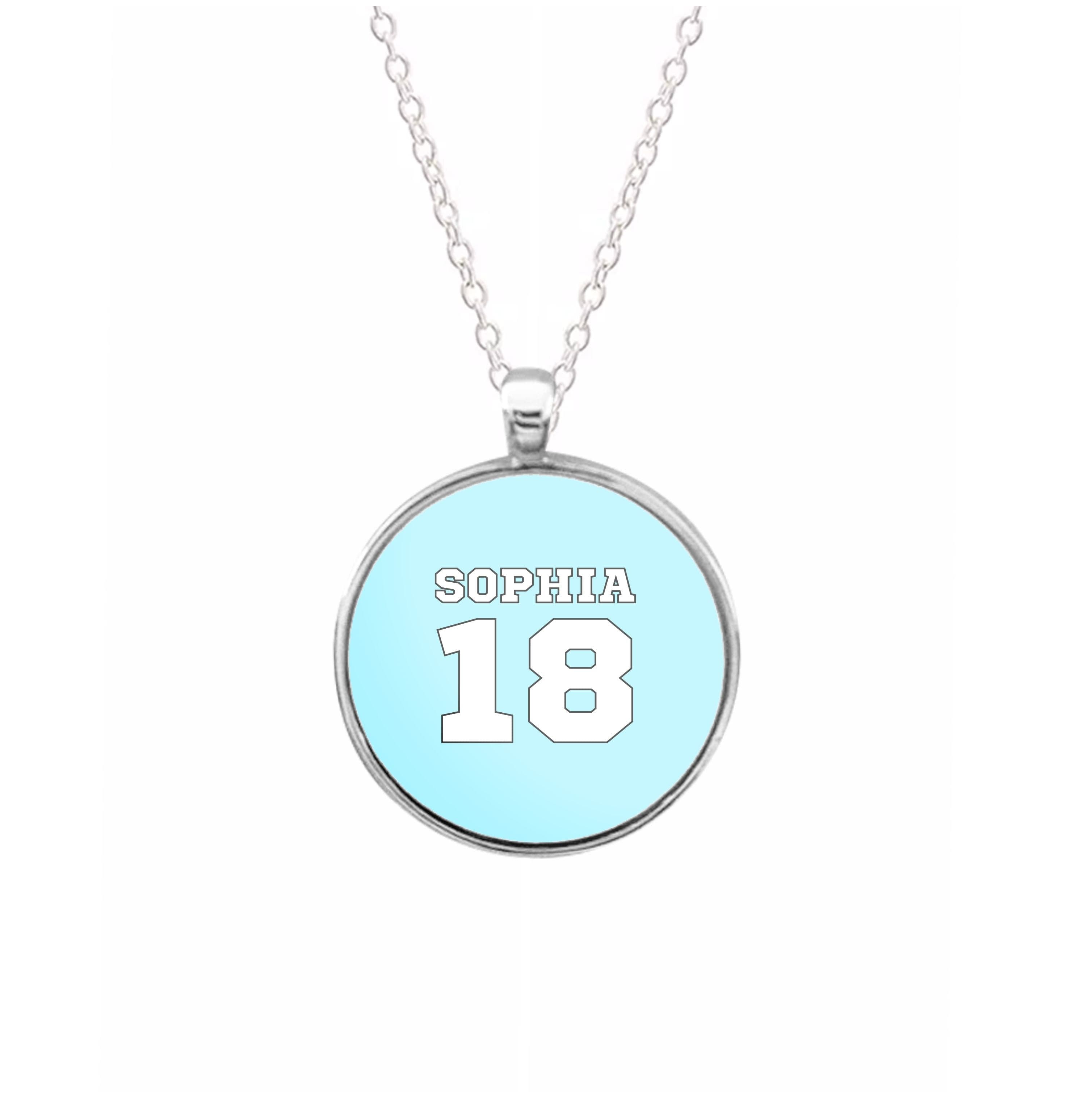 Light Blue - Personalised Football Necklace