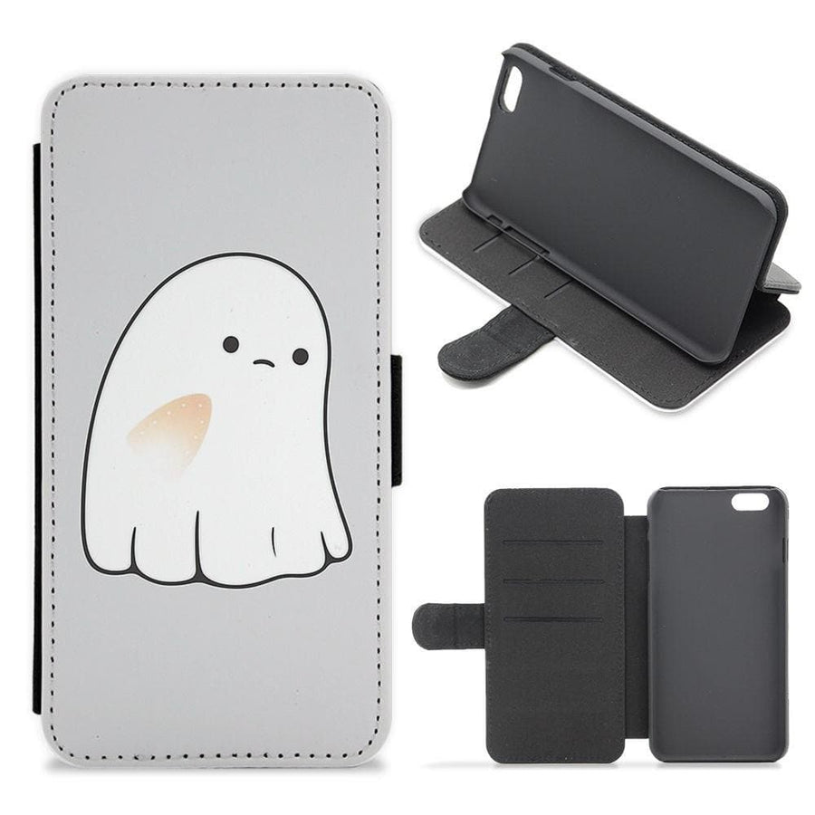 Sad Ghost Halloween Flip / Wallet Phone Case - Fun Cases