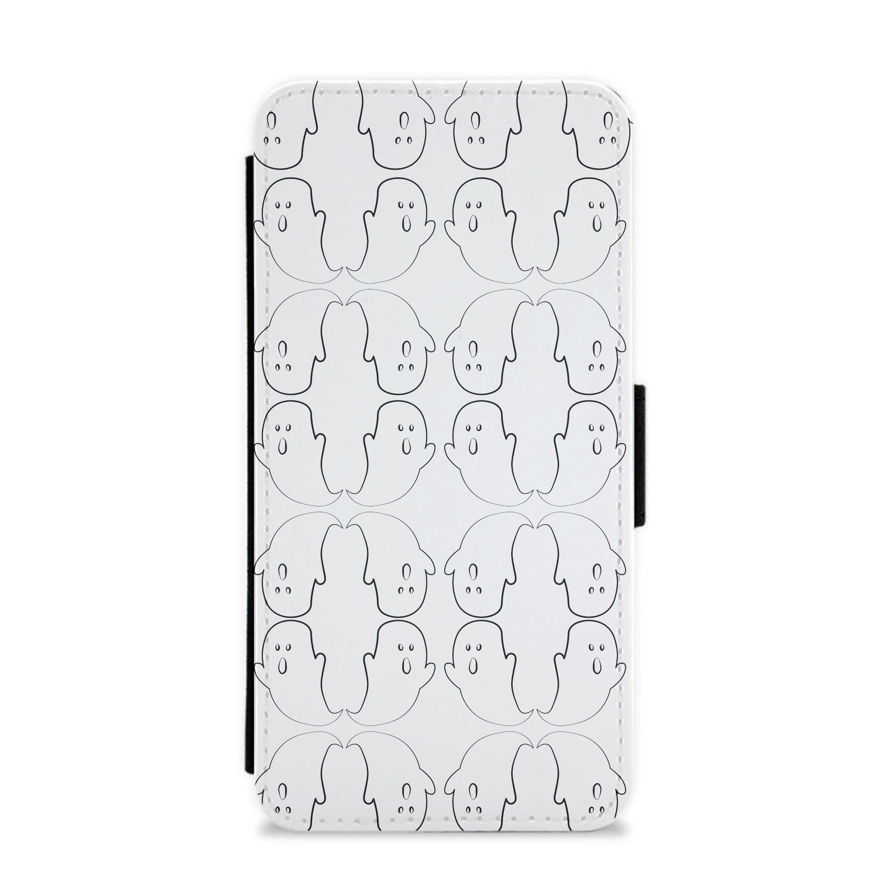 Ghost Pattern - Halloween Flip / Wallet Phone Case