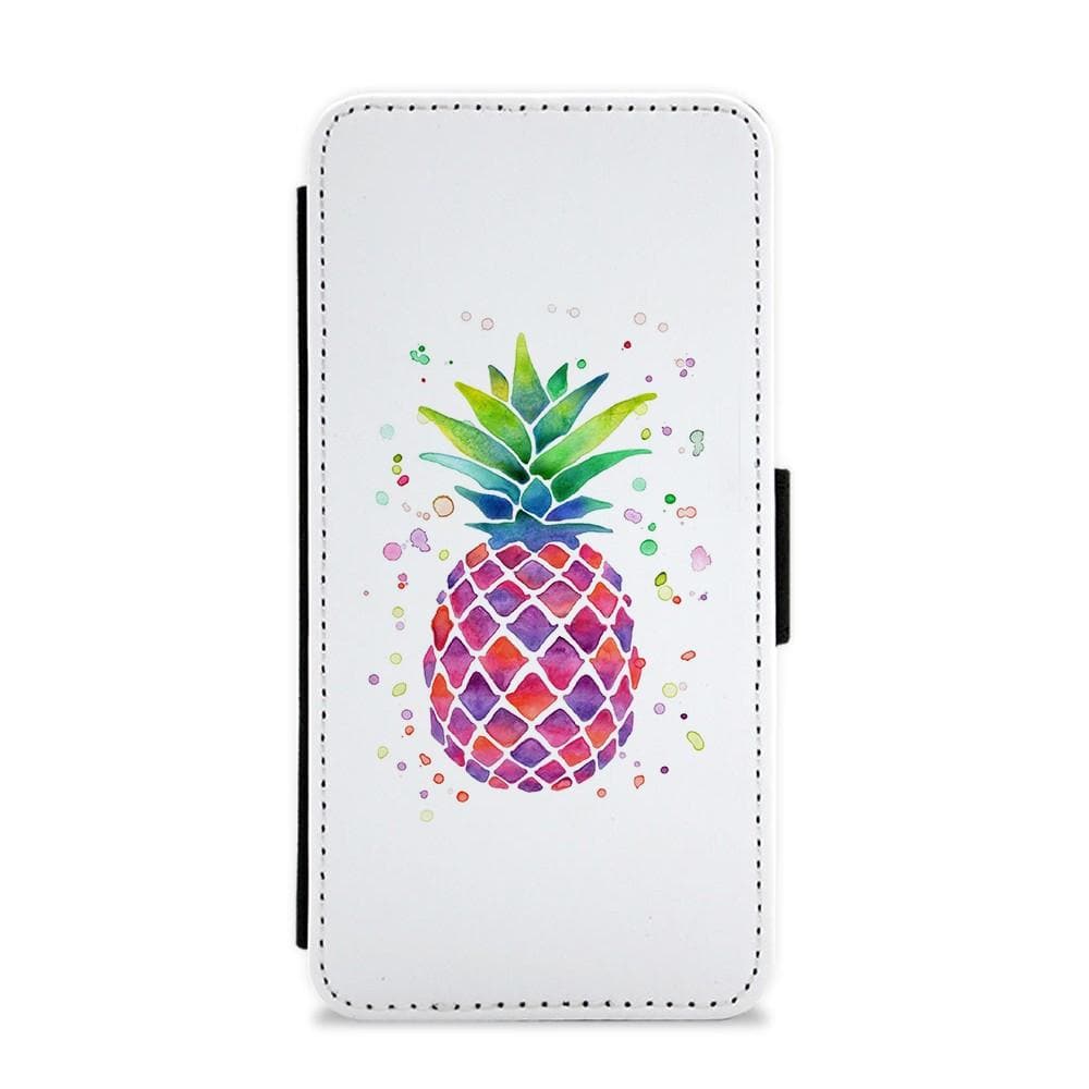 Watercolour Pineapple Flip / Wallet Phone Case - Fun Cases