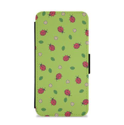 Ladybugs And Flowers - Spring Patterns Flip / Wallet Phone Case