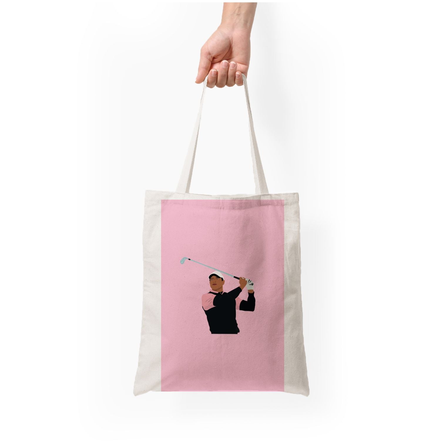 Tiger hitting a iron - Golf Tote Bag