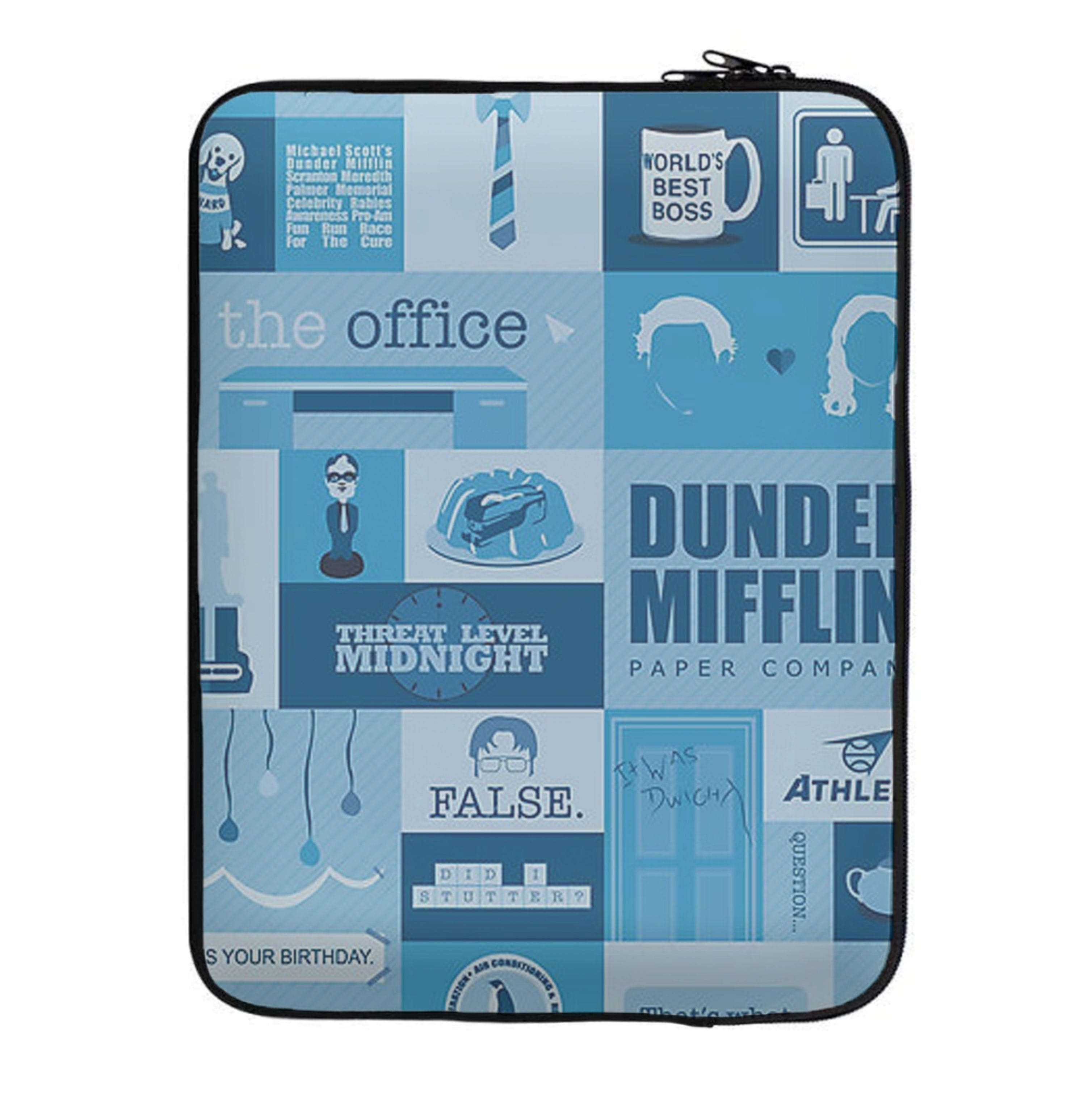 Office Blue Patchwork Laptop Sleeve