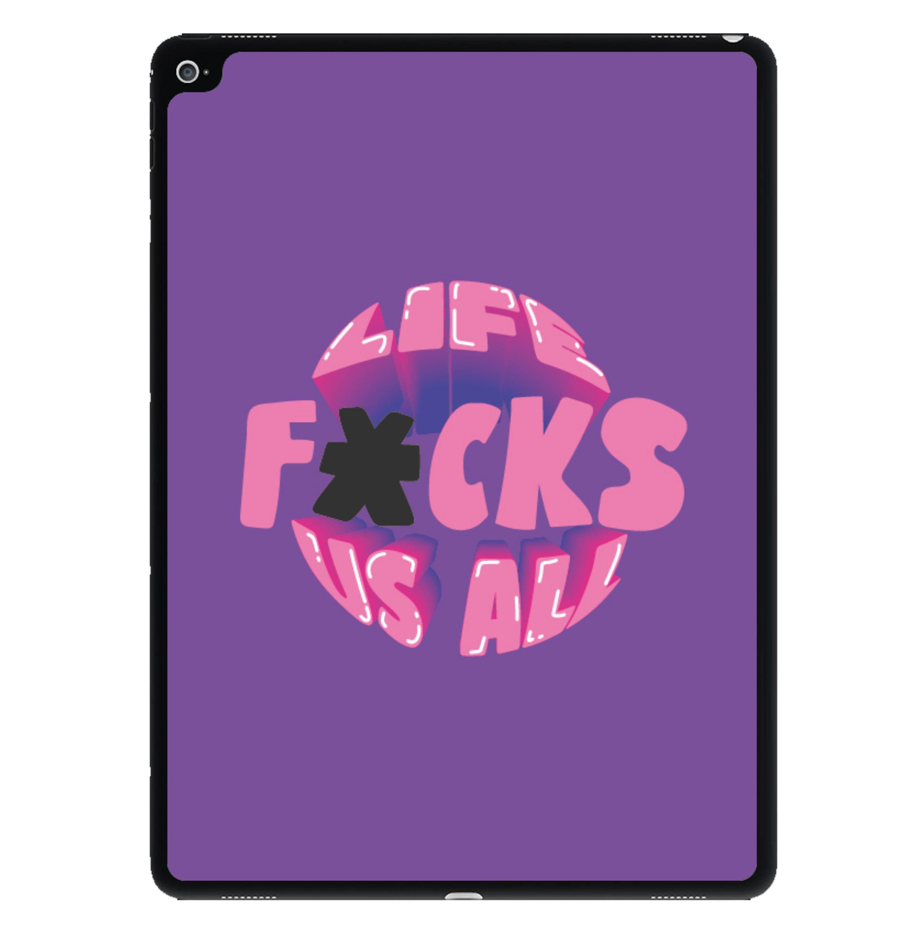 Life f'cks us all Purple iPad Case