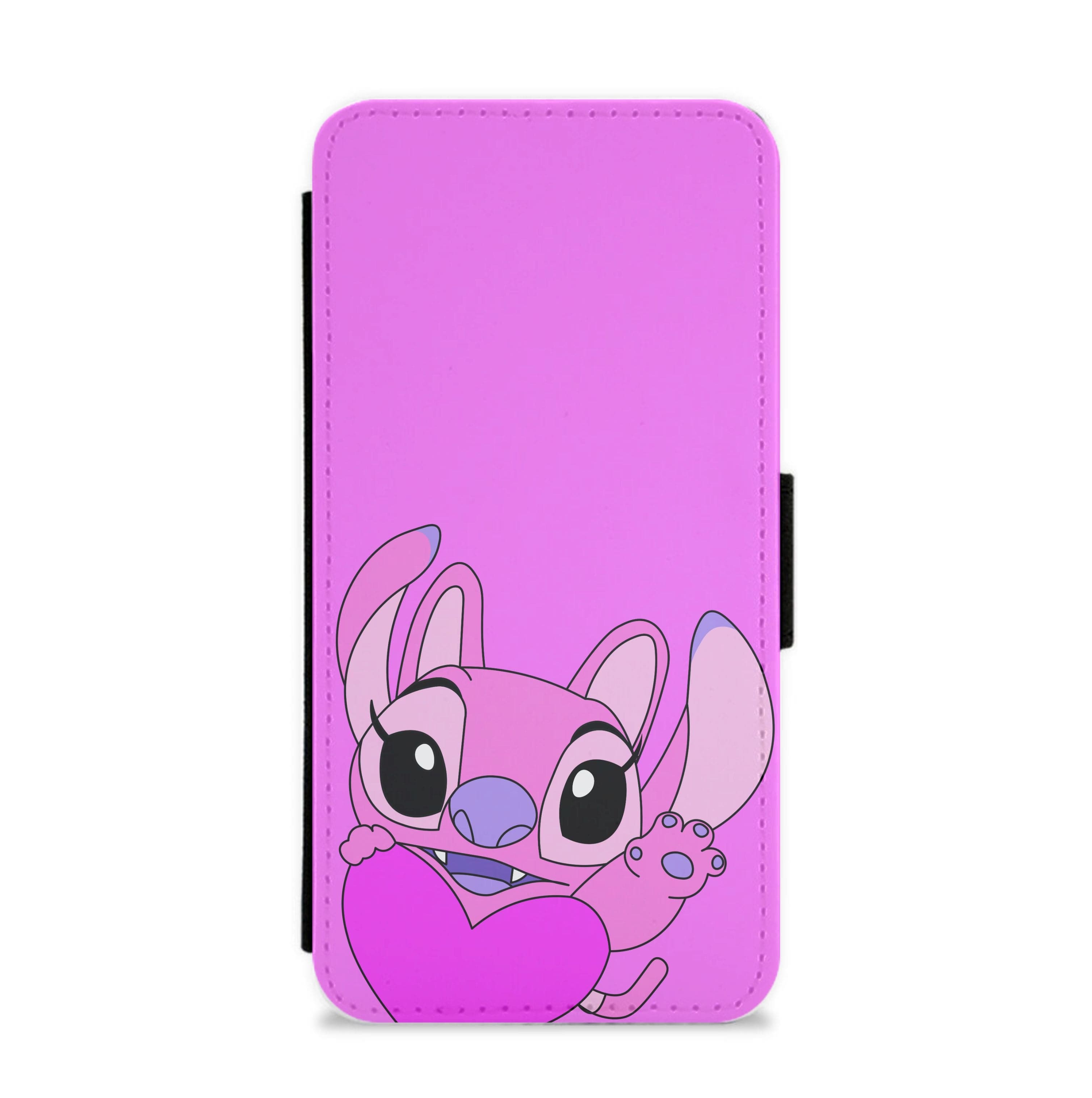 Holding Heart - Pink Alien Flip / Wallet Phone Case