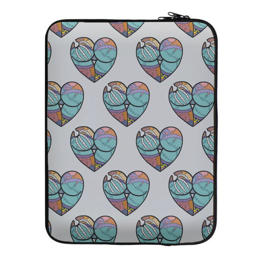 Sally And Jack Heart Pattern - Nightmare Before Christmas Laptop Sleeve