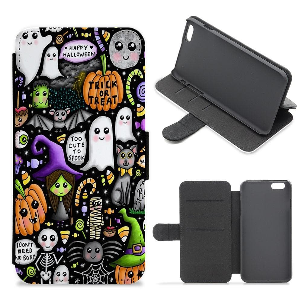Colourful Halloween Pattern Flip / Wallet Phone Case - Fun Cases