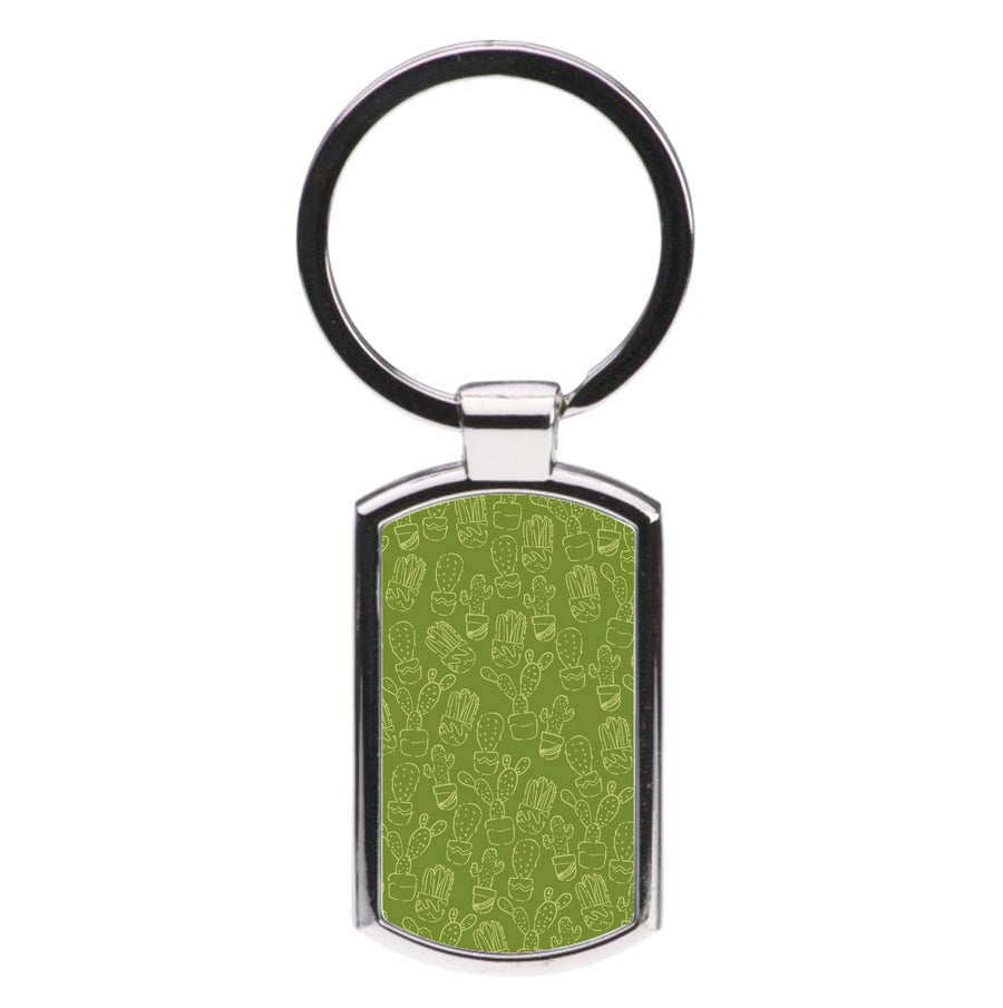 Green And Yellow Cacti - Western  Luxury Keyring