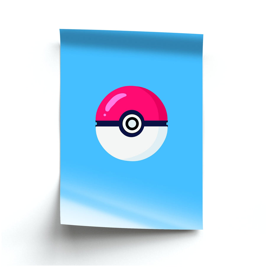 Pokemon ball - blue Poster