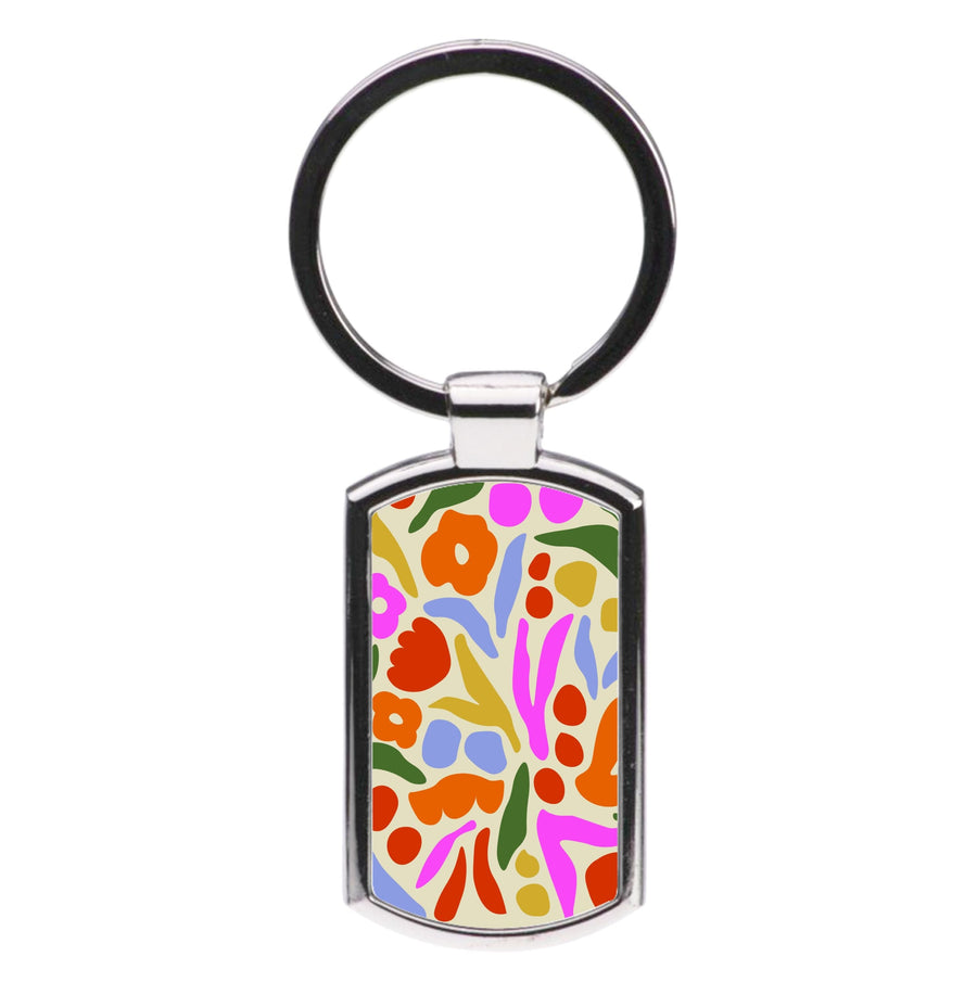 Abstract Floral Pattern - Floral Luxury Keyring