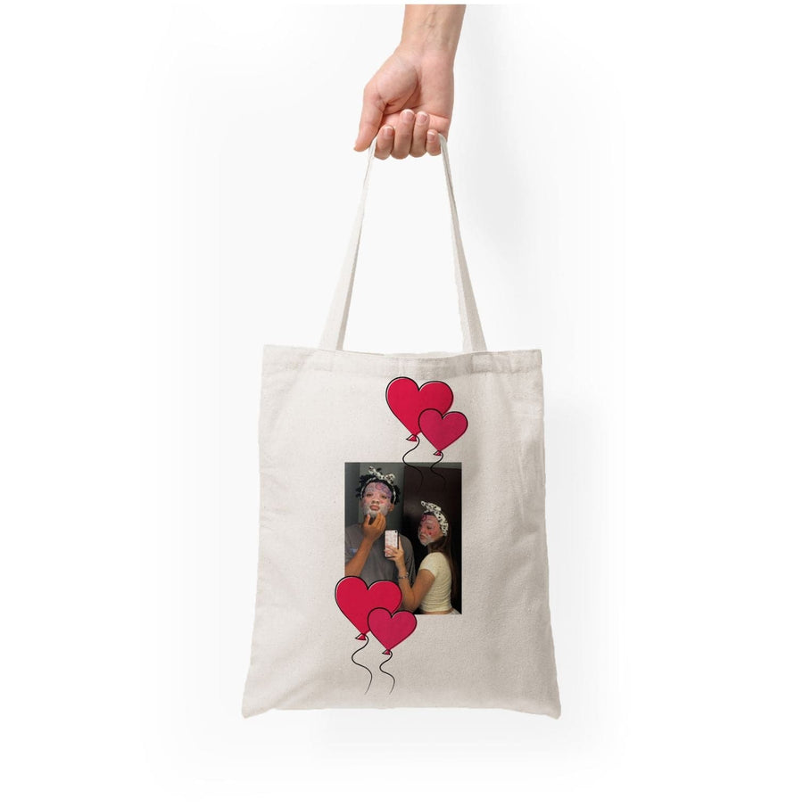 Heart Balloons - Personalised Couples Tote Bag