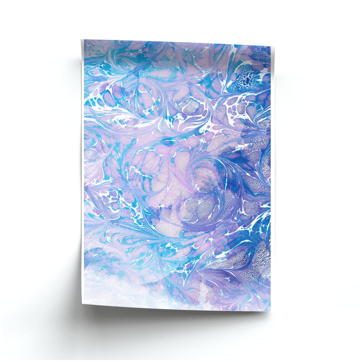 Sea Blue Swirly Marble Poster