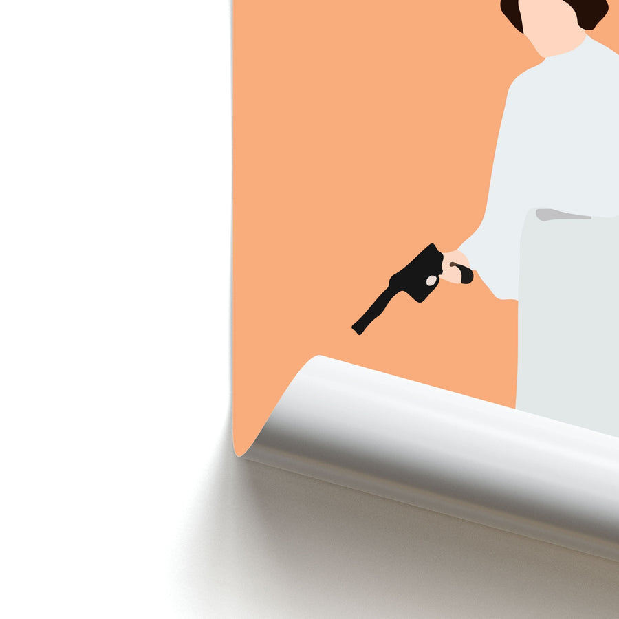 Princess Leia Faceless With Gun - Star Wars Poster