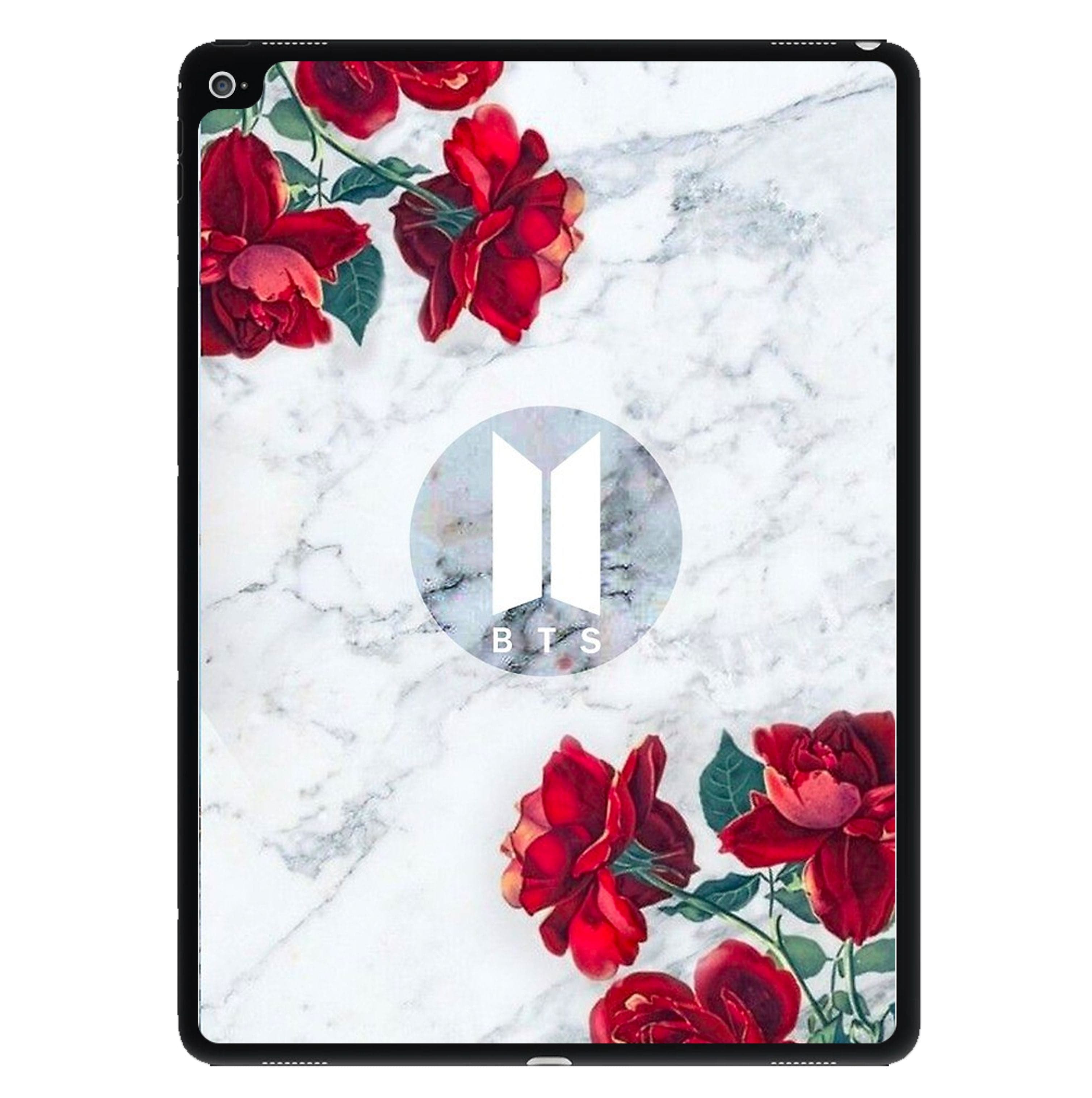 K-Pop Band Logo Marble Roses iPad Case