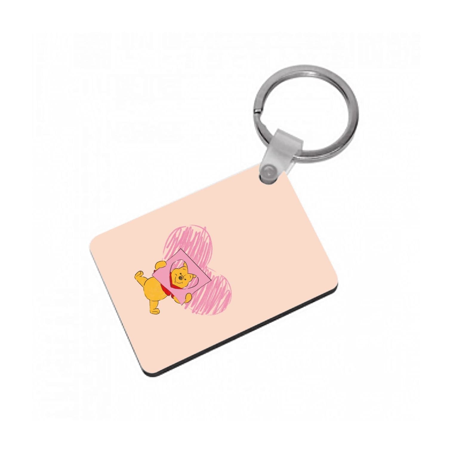 Pooh Heart Drawing Valentine's Keyring