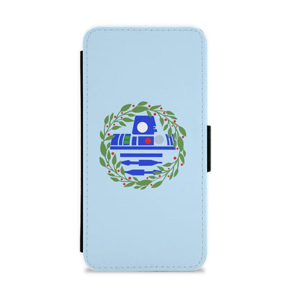 R2D2 Christmas Wreath Flip / Wallet Phone Case