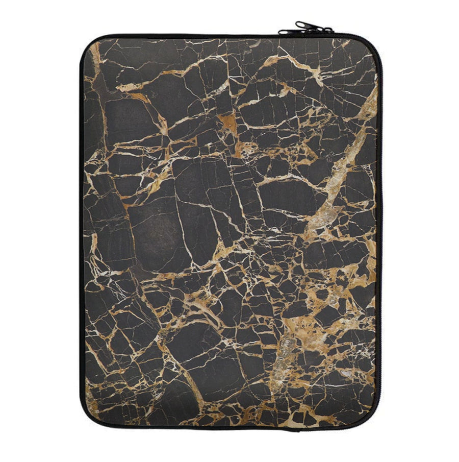 Black & Gold Marble Pattern Laptop Sleeve