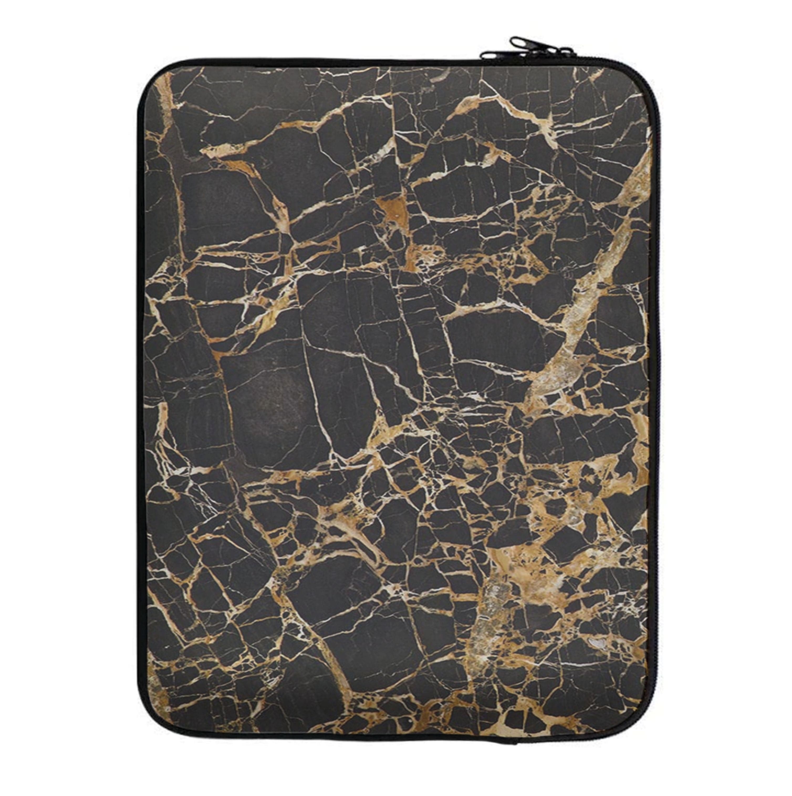 Black & Gold Marble Pattern Laptop Sleeve