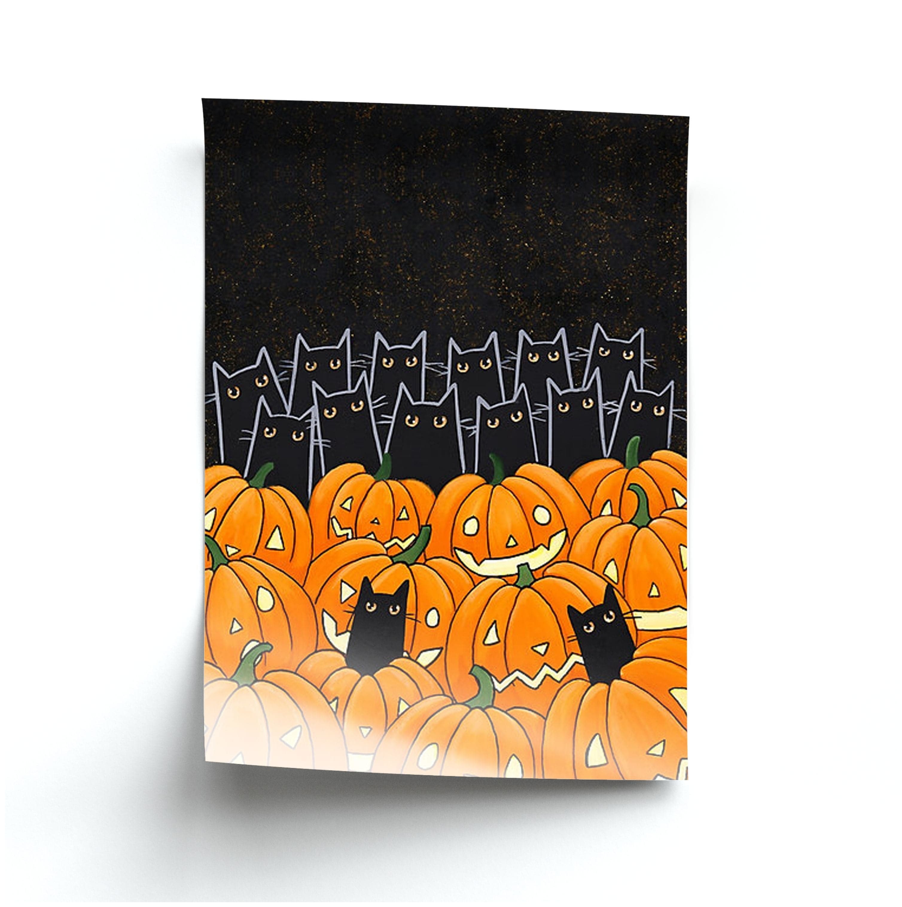 Black Cats & Lanterns - Halloween Poster