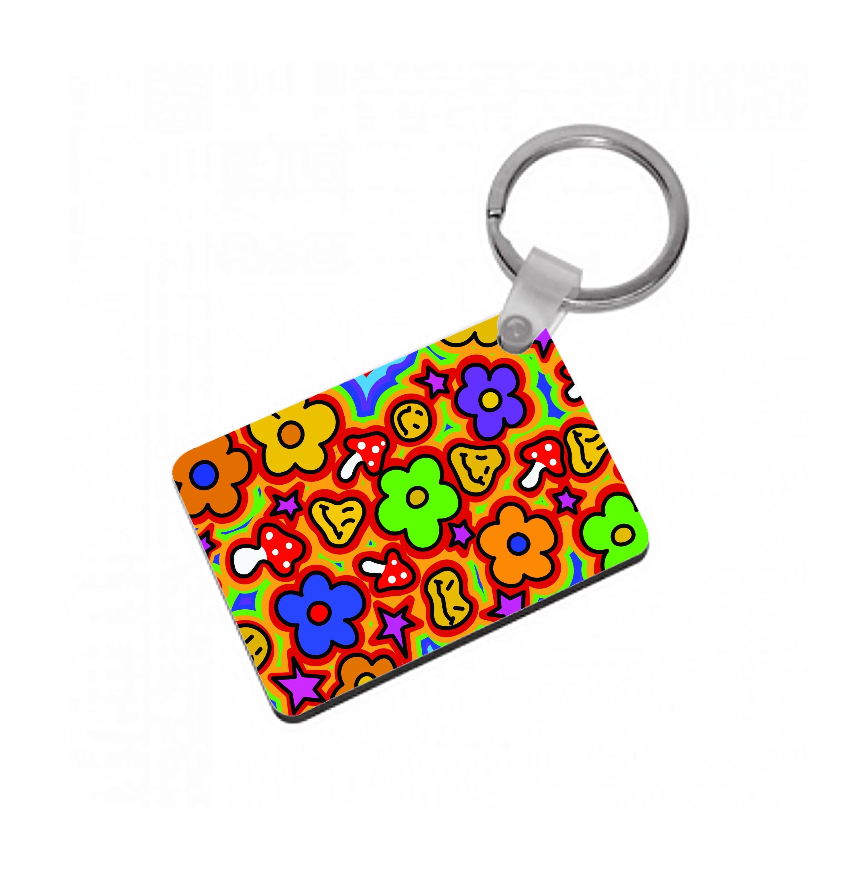 Rainbow Trip - Trippy Patterns Keyring