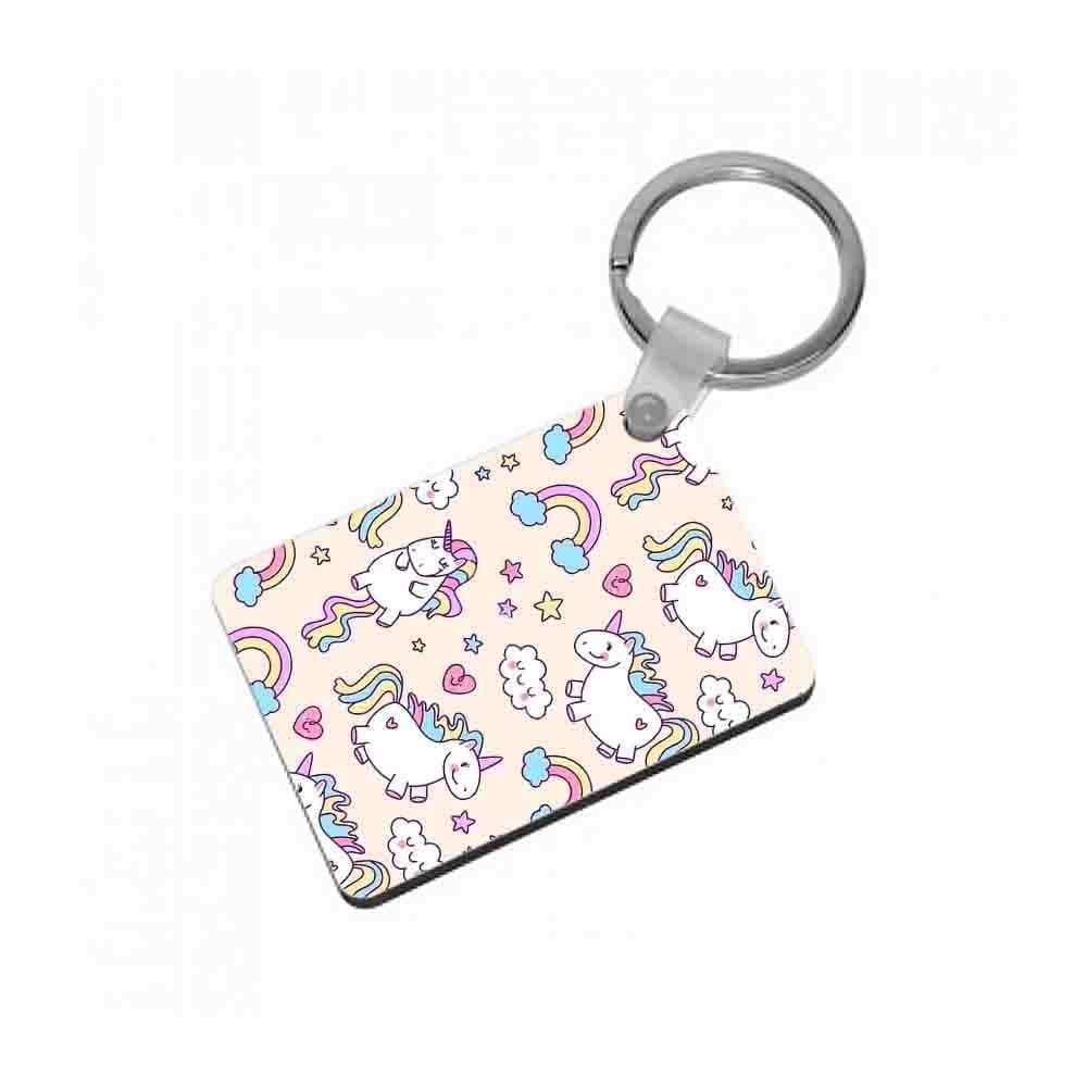 Cute Unicorn Pattern Keyring - Fun Cases