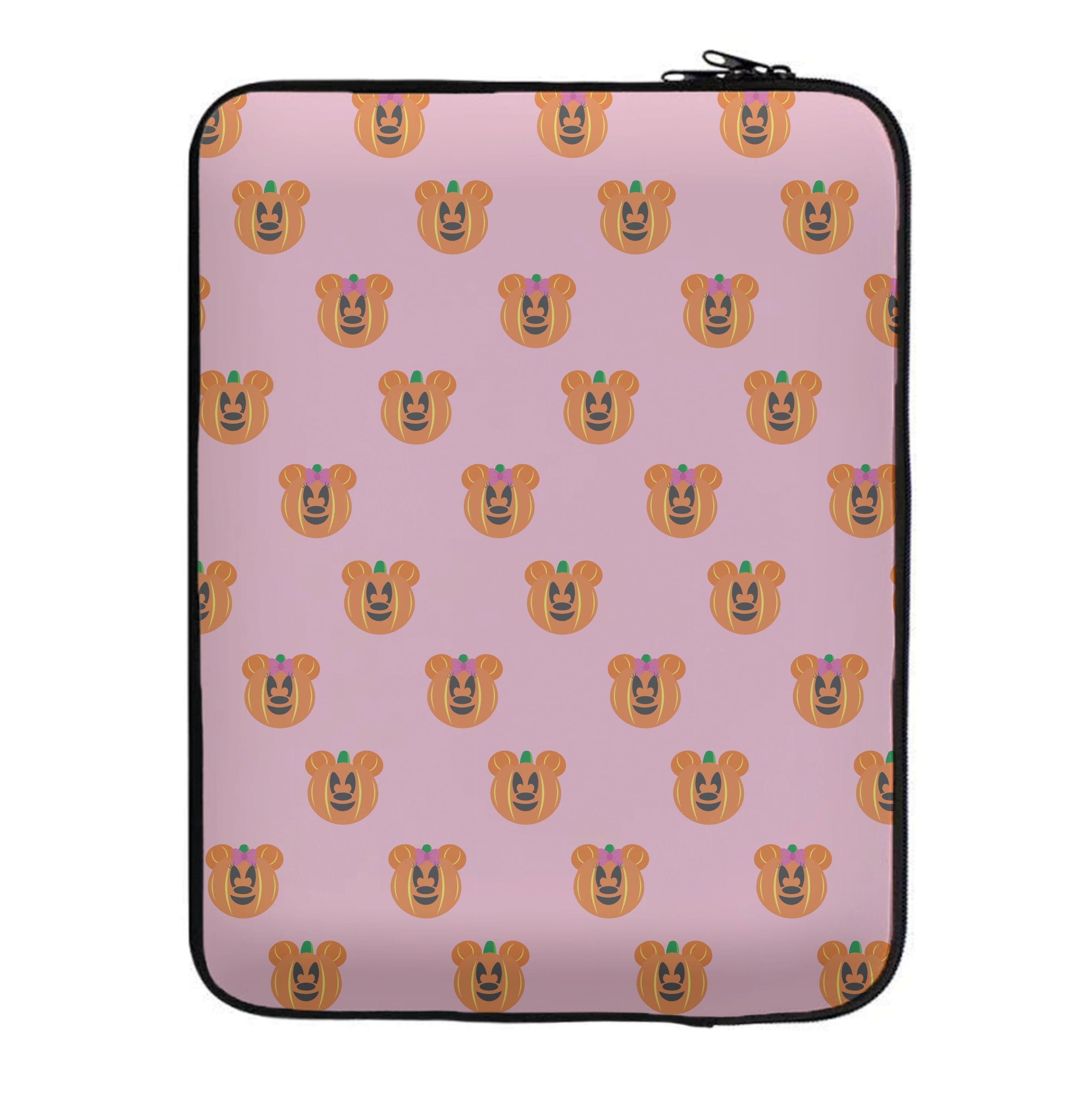 Female Mouse Pumpkin Pattern Halloween Laptop Sleeve