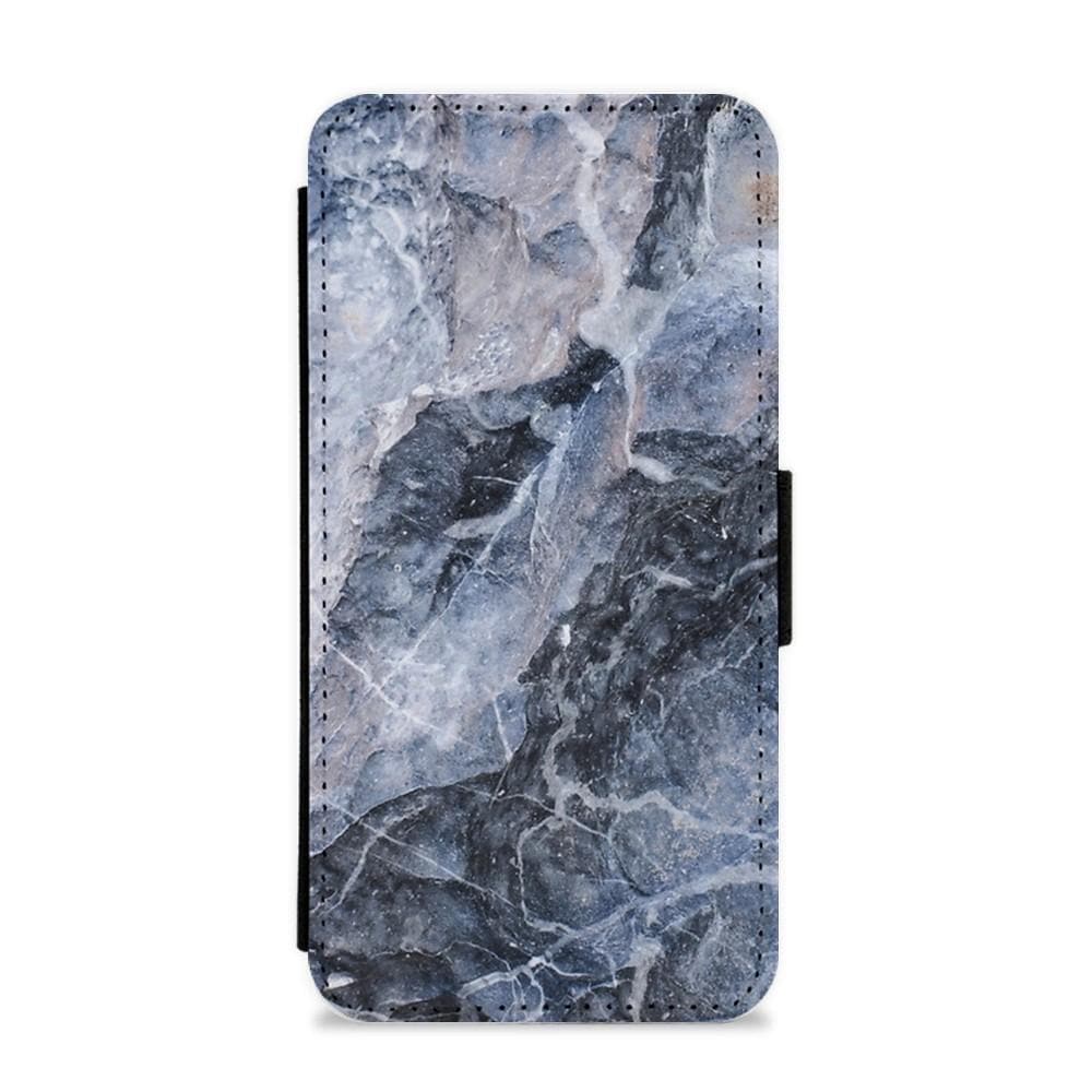 Grey and White Marble Flip / Wallet Phone Case - Fun Cases