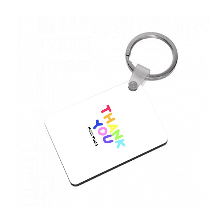 Thank You - Personalised Teachers Gift Keyring