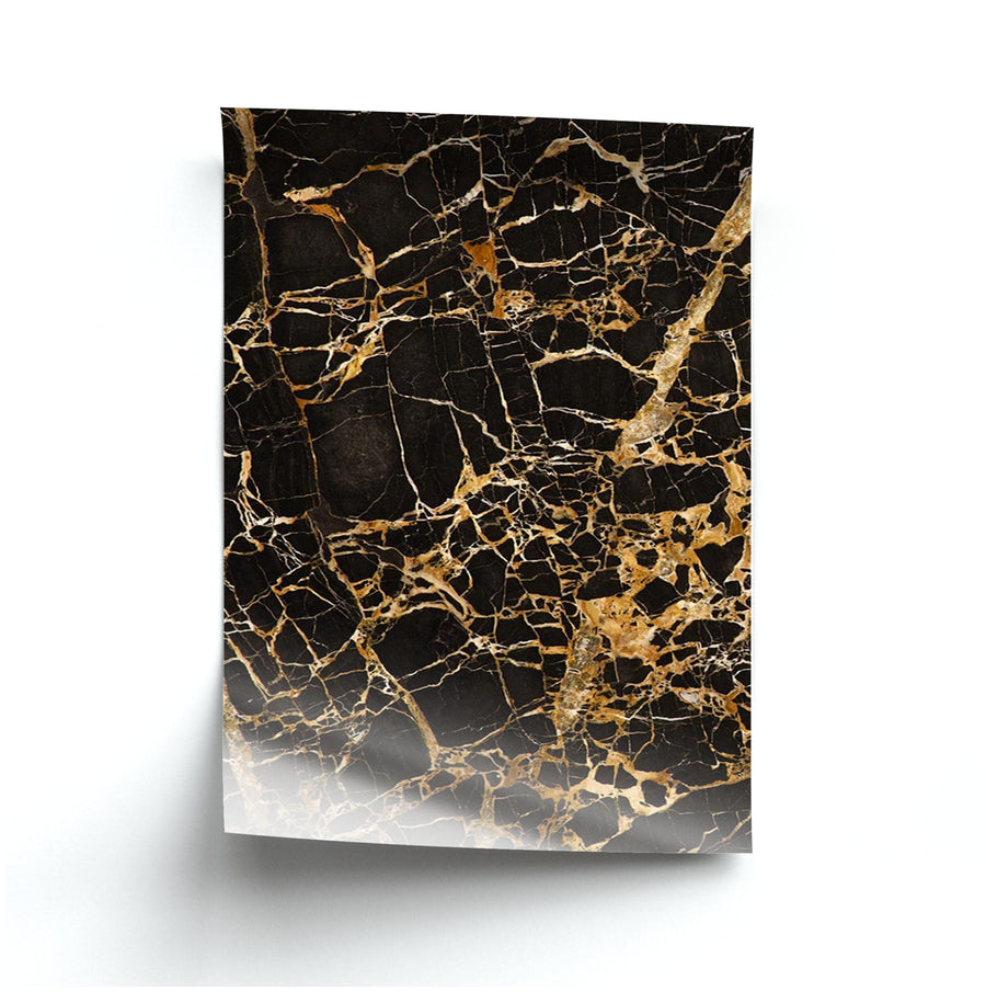 Black & Gold Marble Pattern Poster