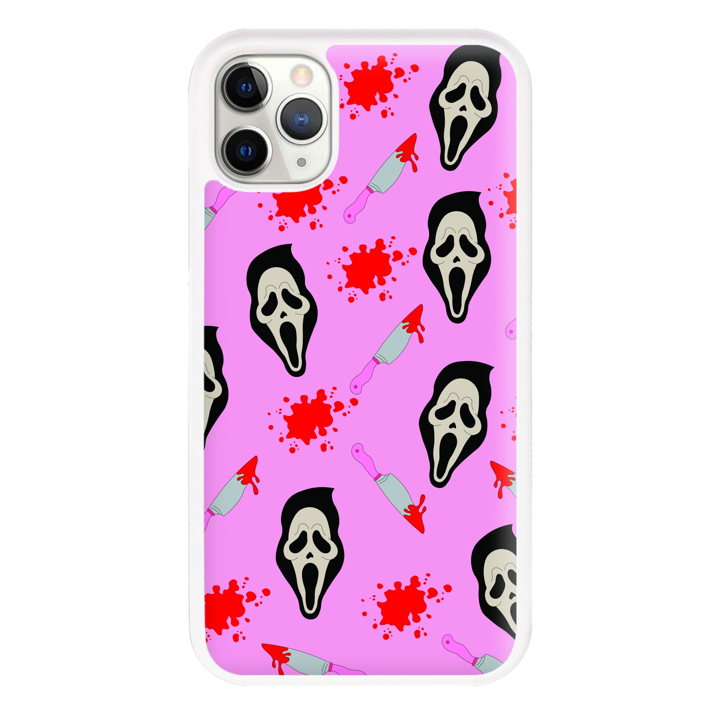 Pink Ghostface Pattern - Scream Phone Case