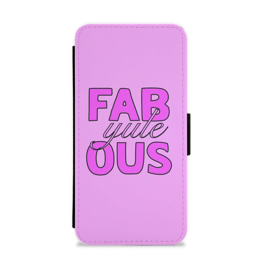 Fab-Yule-Ous Pink - Christmas Puns Flip / Wallet Phone Case