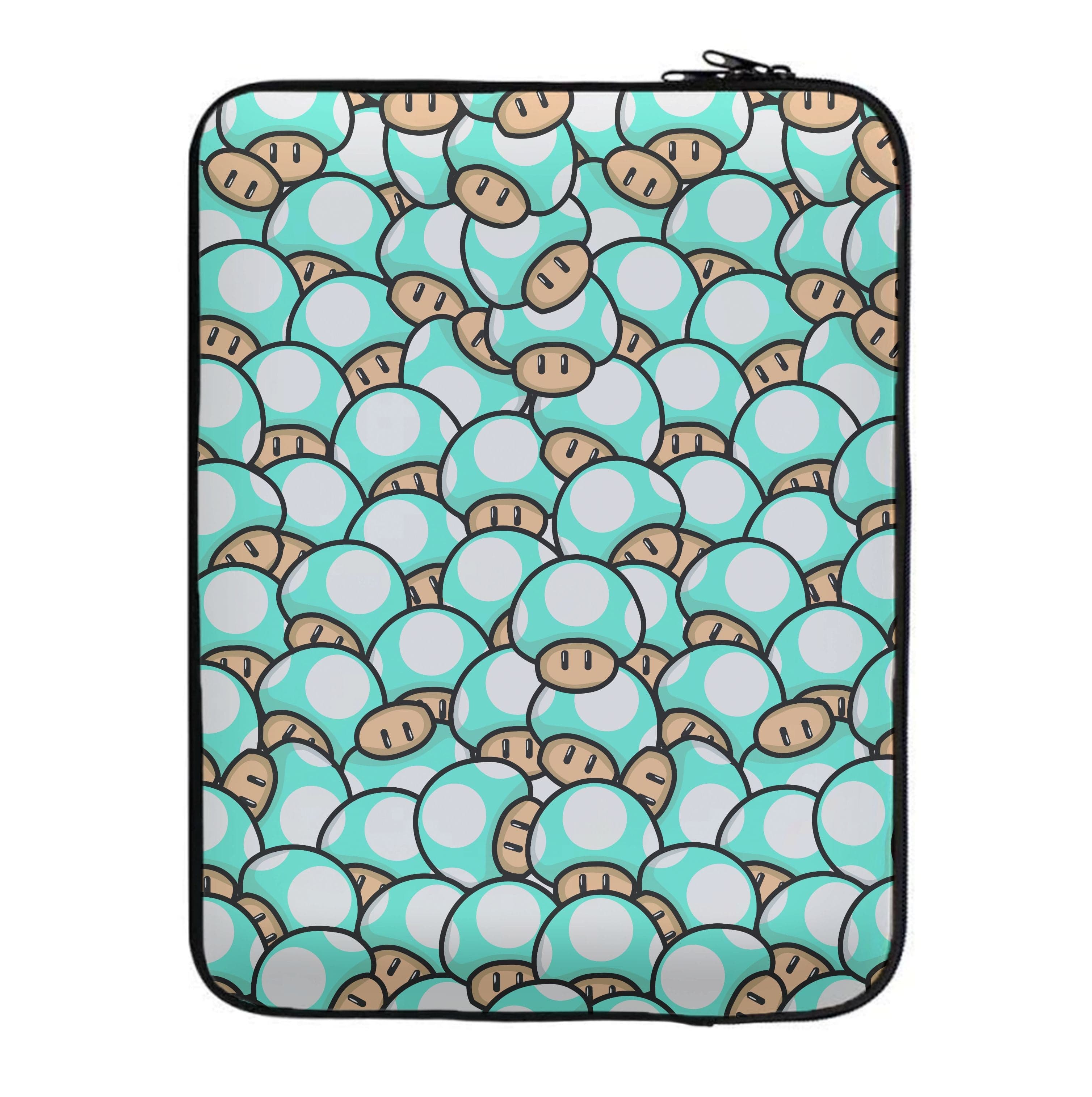 Mushroom Pattern - Light Blue Laptop Sleeve