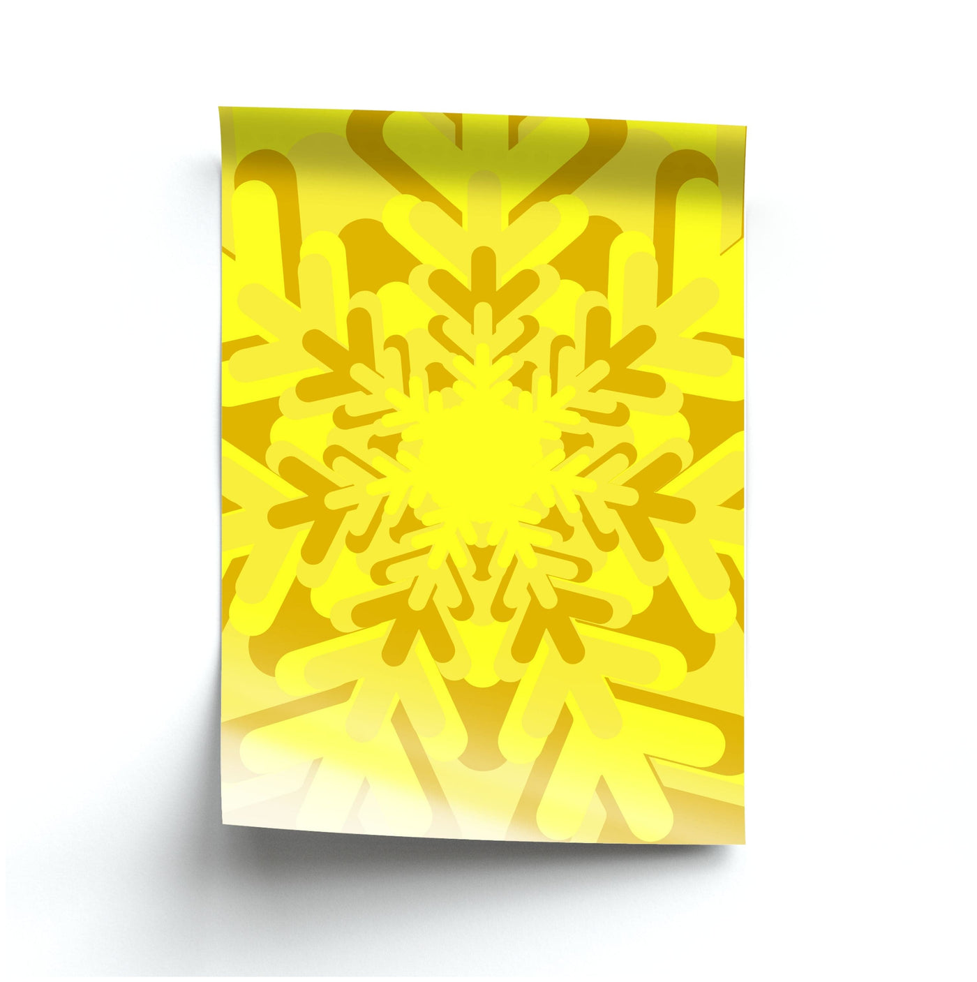 Yellow - Colourful Snowflakes Poster