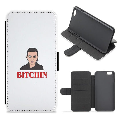 Goth Eleven Bitchin - Stranger Things Flip Wallet Phone Case - Fun Cases