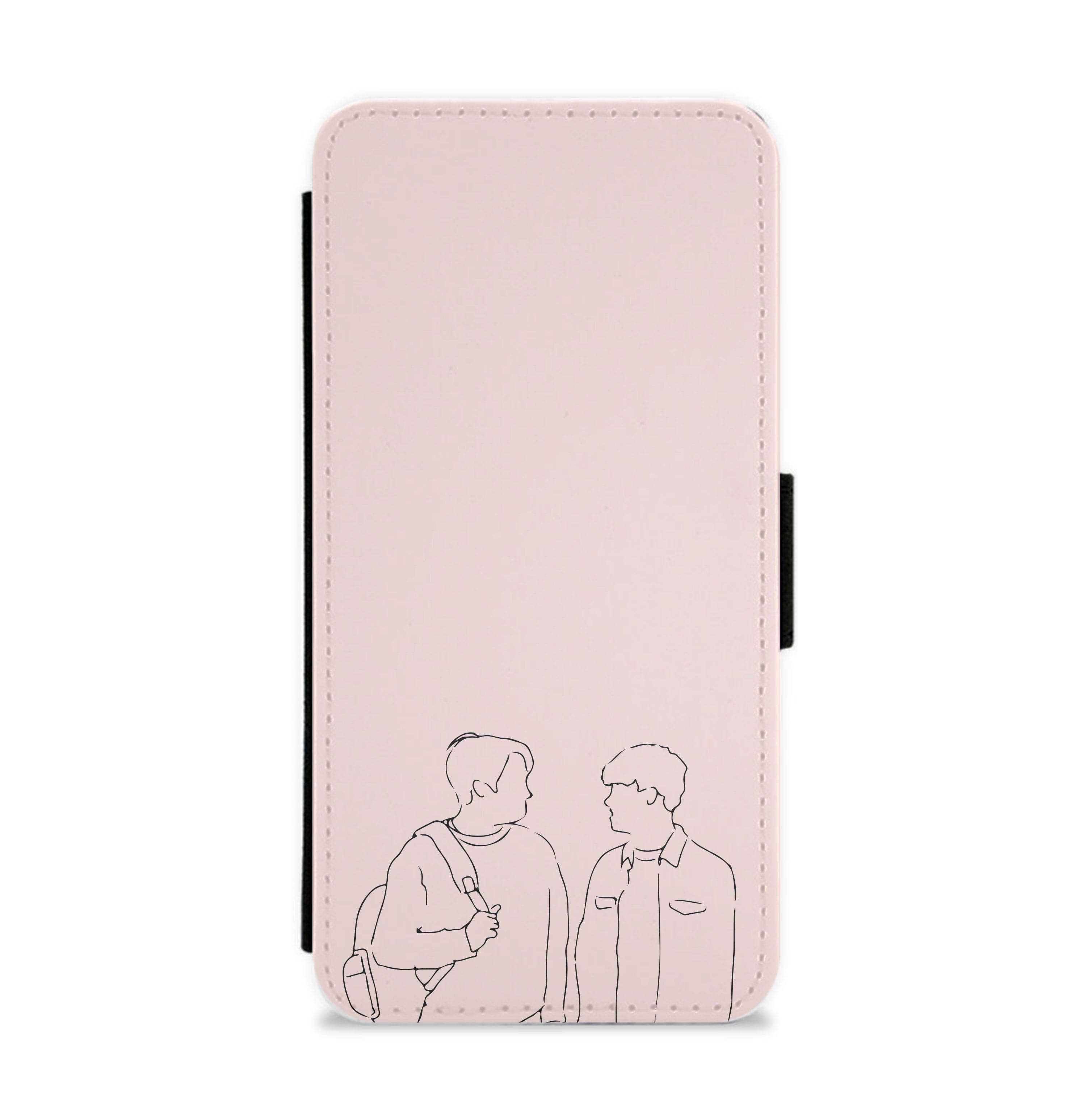 Outline - Heart TV Flip / Wallet Phone Case