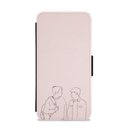 Outline - Heart TV Flip / Wallet Phone Case