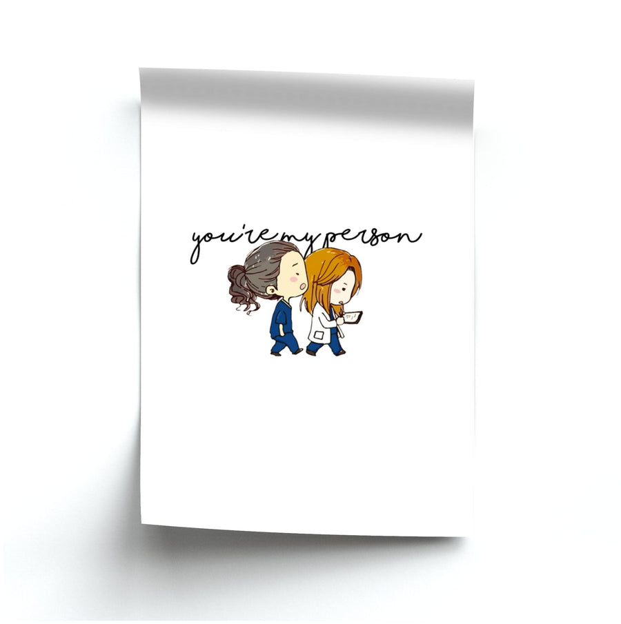 You're My Person Cartoon - Grey's Anatomy Poster