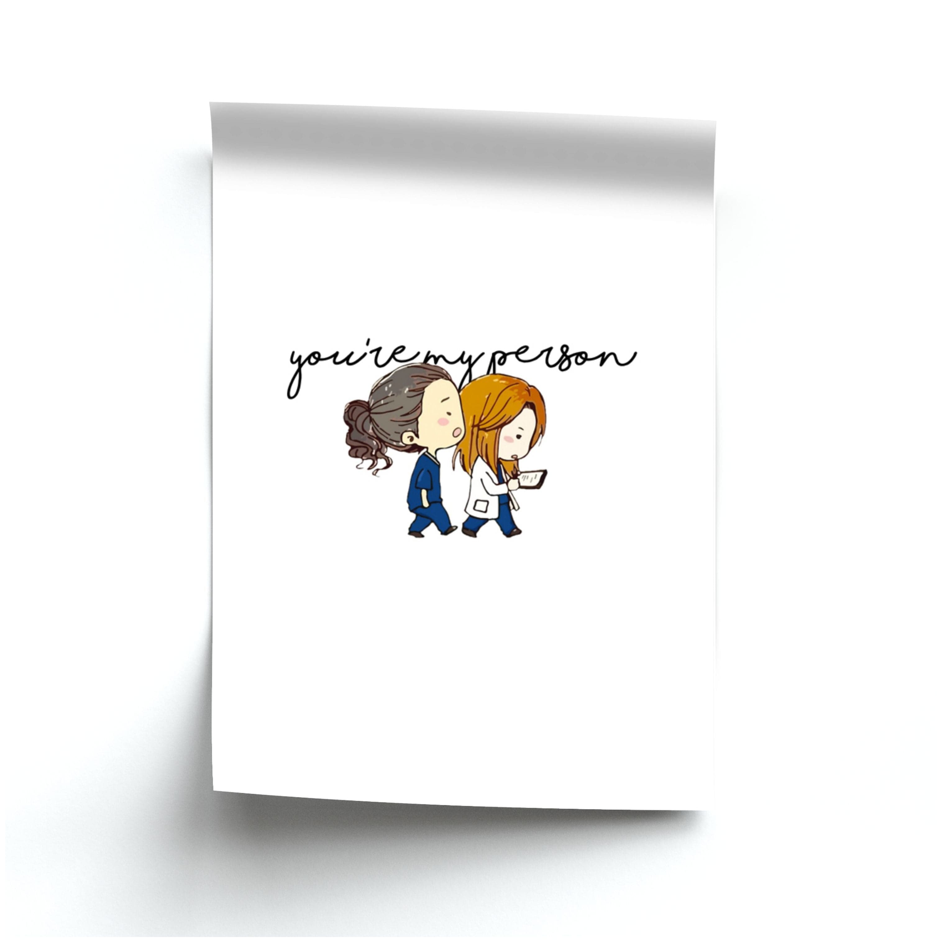 You're My Person Cartoon - Grey's Poster