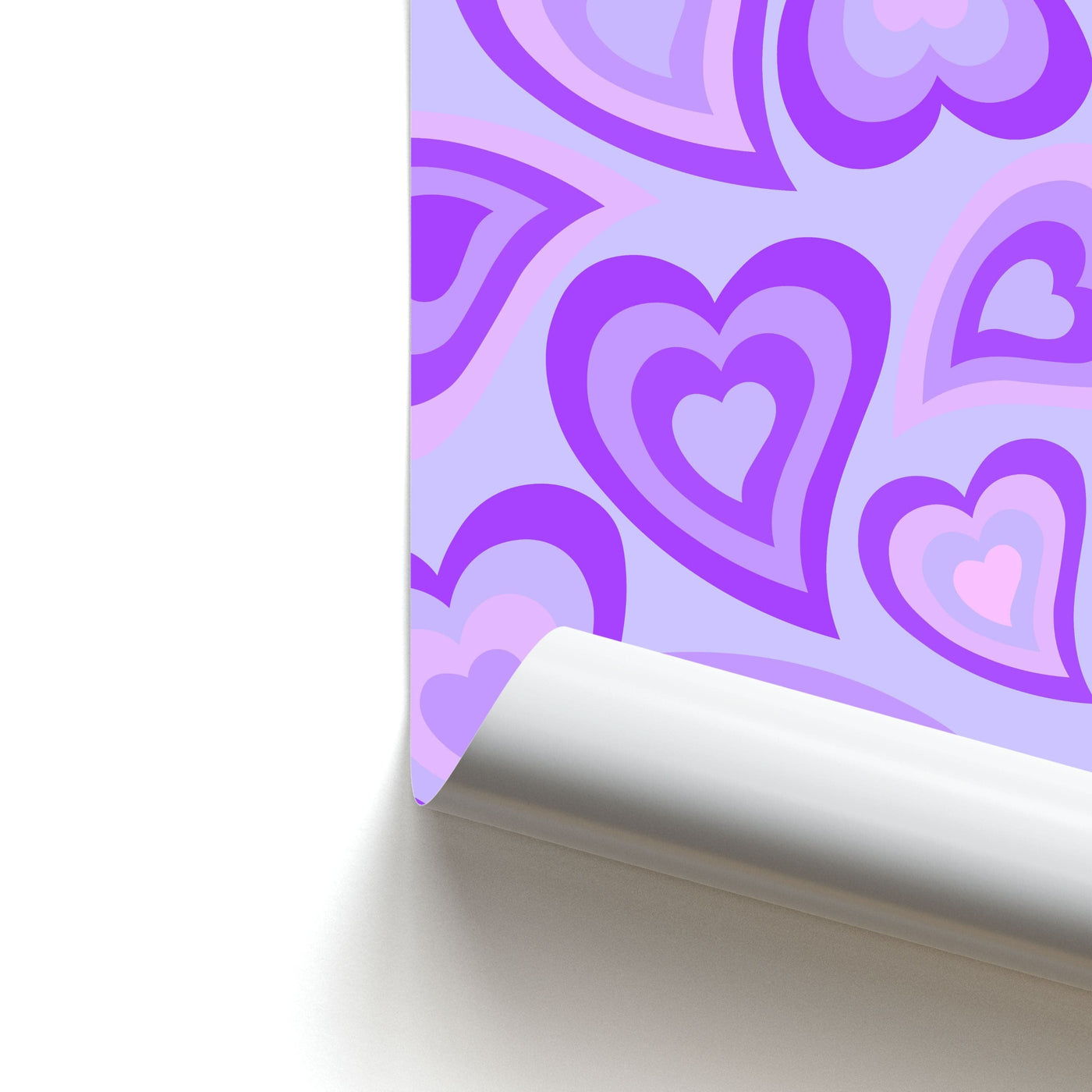 Purple Hearts - Trippy Patterns Poster
